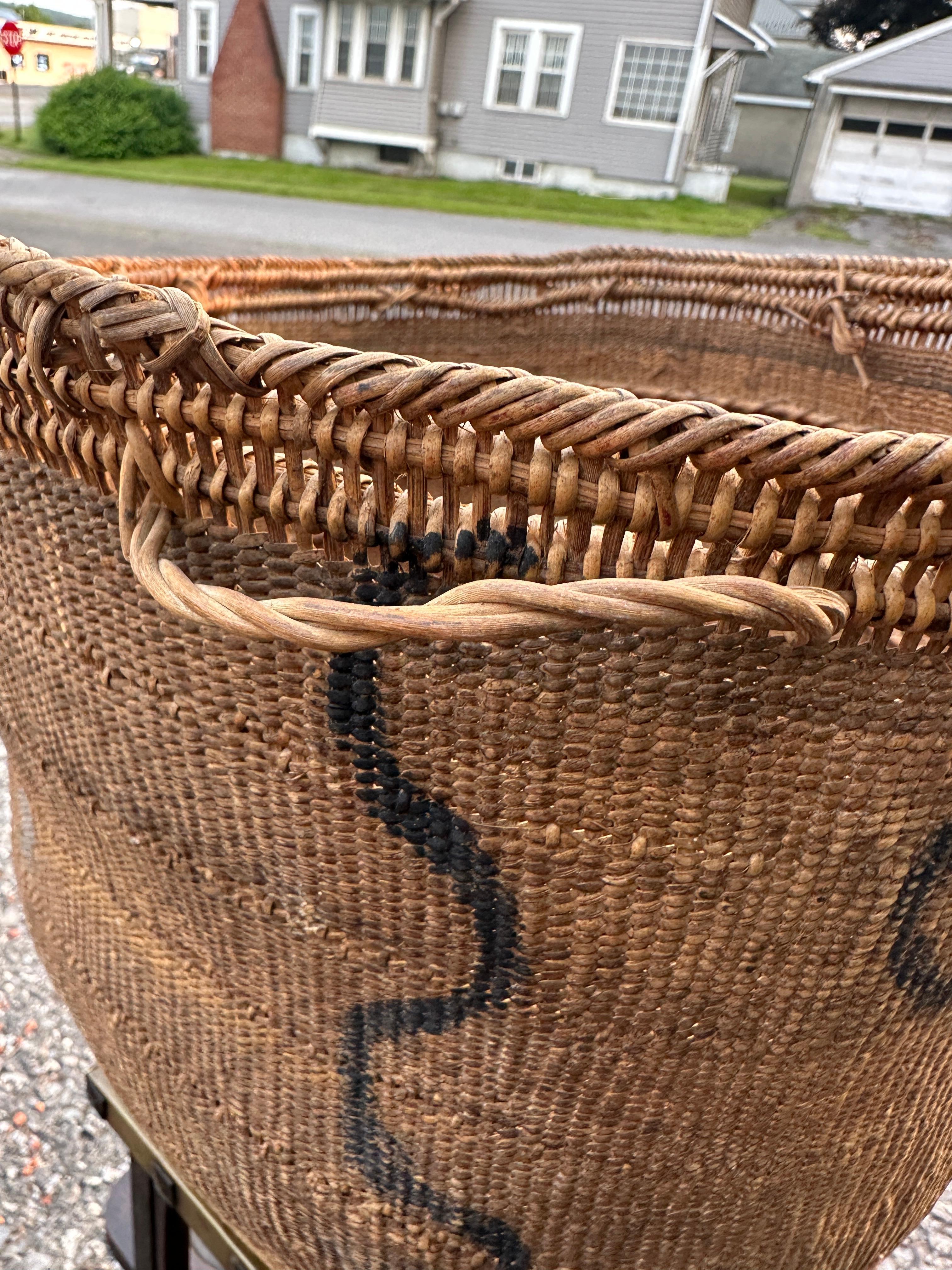 Good Antique Large Native American Basket - W7570 en venta 6