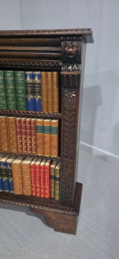 Good Carved Oak Open Library Bookcase