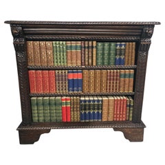 Gut geschnitzte OAK Open Library Bücherregal