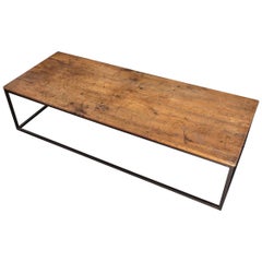 Good Cherry and Metal Mounted Coffee Table