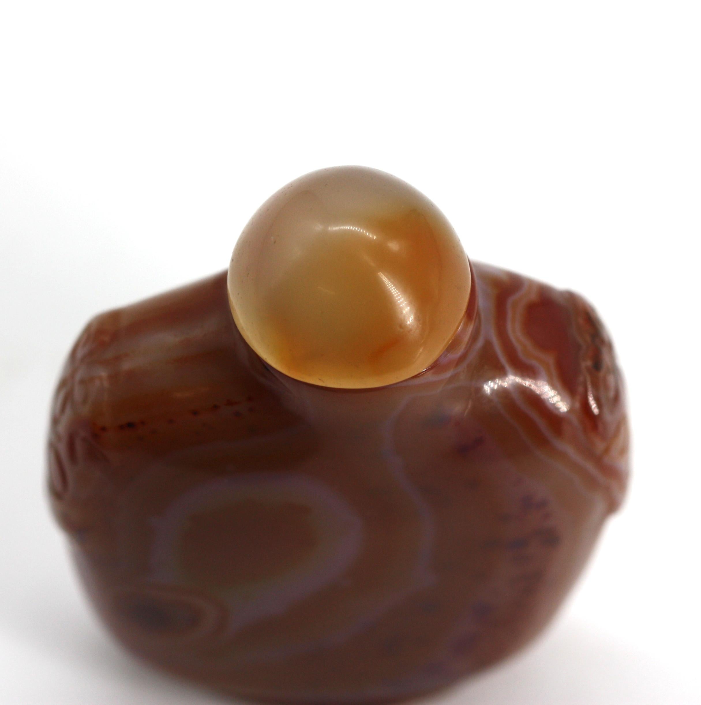 Bouteille à priser en agate chinoise Bon état - En vente à West Palm Beach, FL