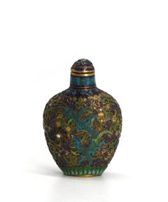 Good Chinese Cloisonne Enamel on Brass Snuff Bottle