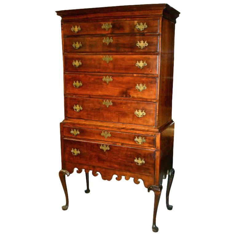 Good Connecticut 18th Century Cherry Highboy For Sale
