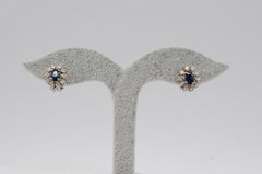good earrings with sapphires and diamonds in 14k gold