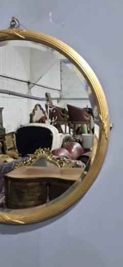 Good Edwardian Round Gilt Mirror