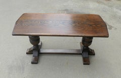 Good Farmhouse Oak Refectory Style Coffee Table   This is a very sturdy table