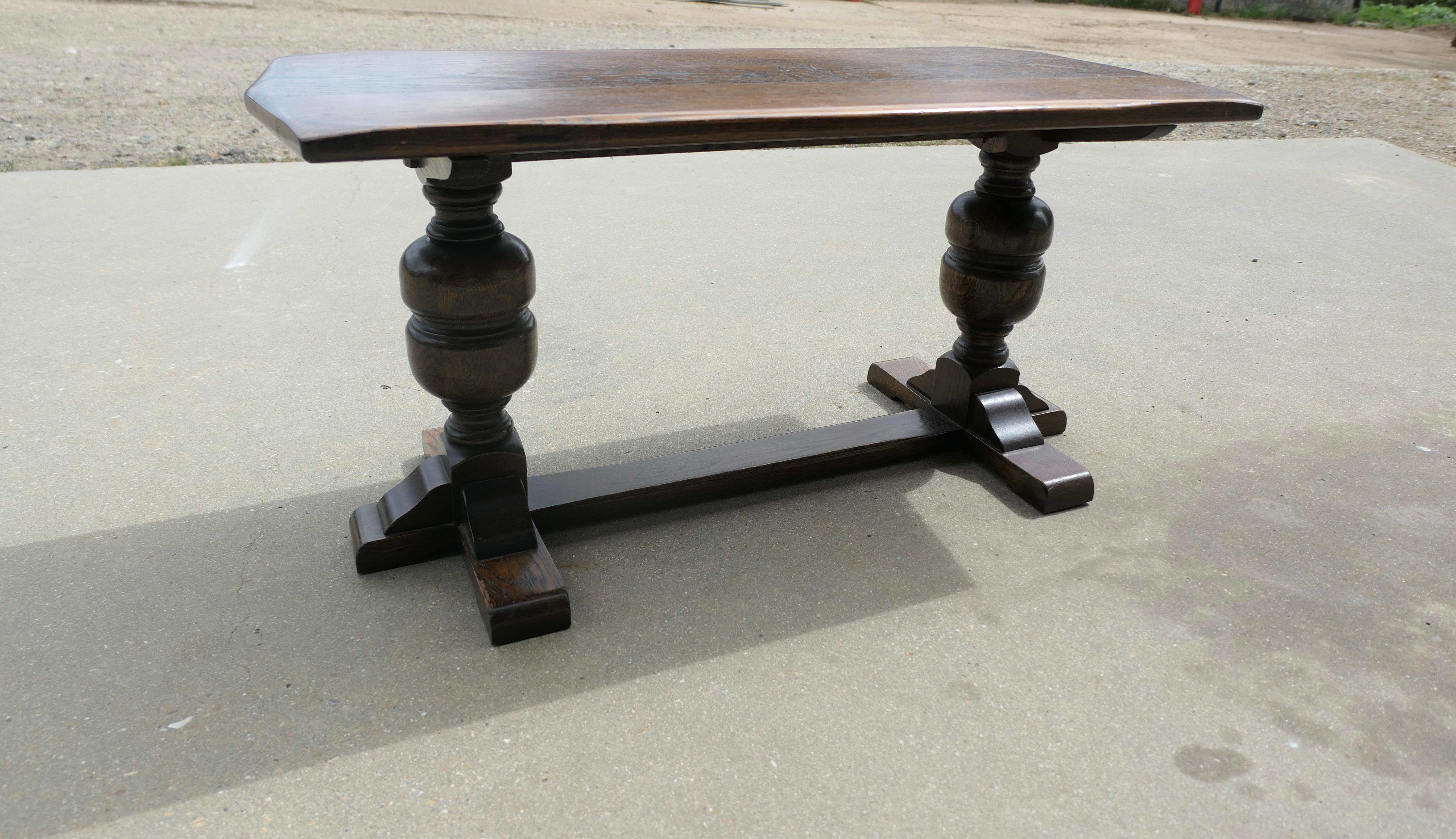 Mid-20th Century Good Farmhouse Oak Refectory Style Coffee Table   This is a very sturdy table For Sale