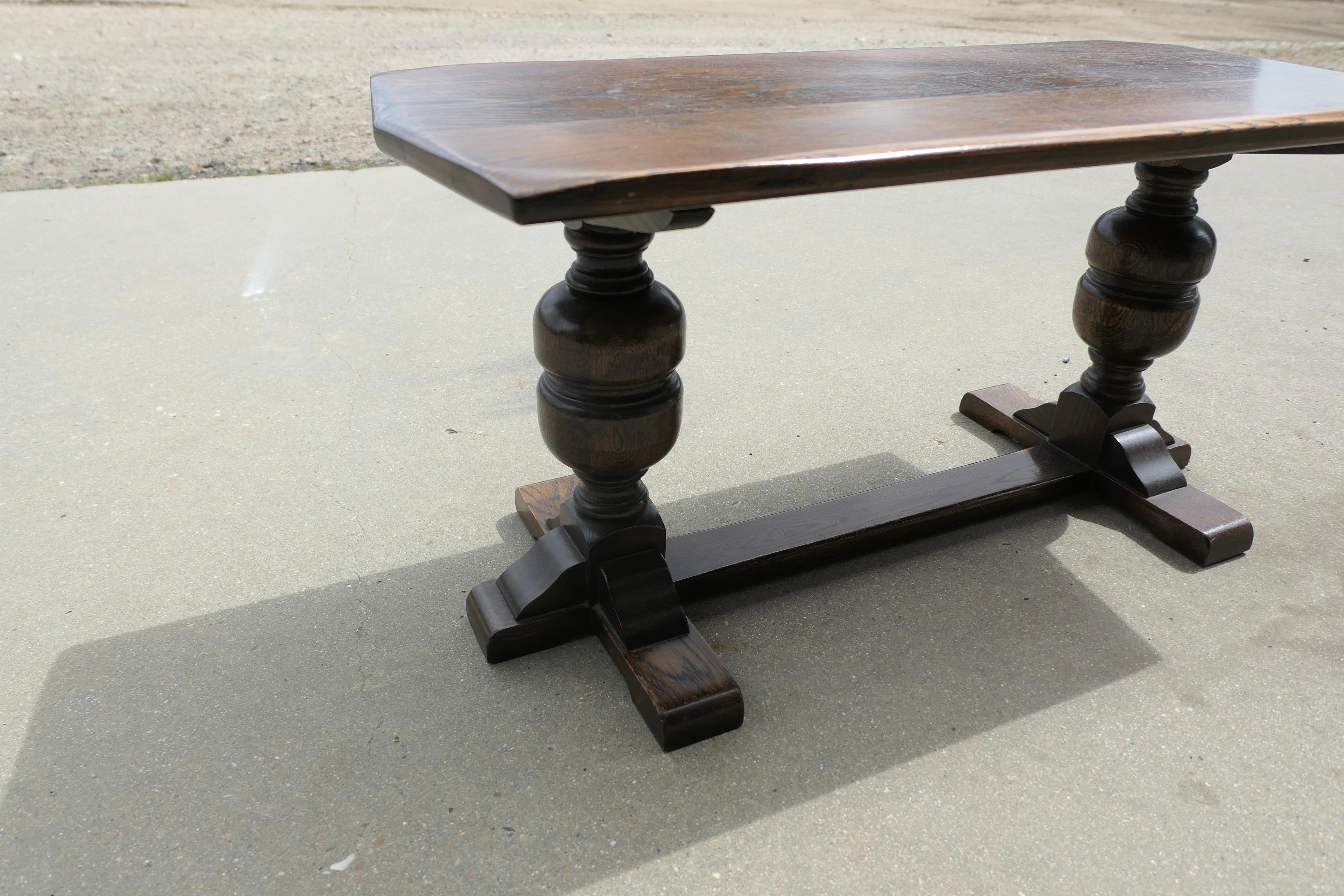 Good Farmhouse Oak Refectory Style Coffee Table   This is a very sturdy table For Sale 1