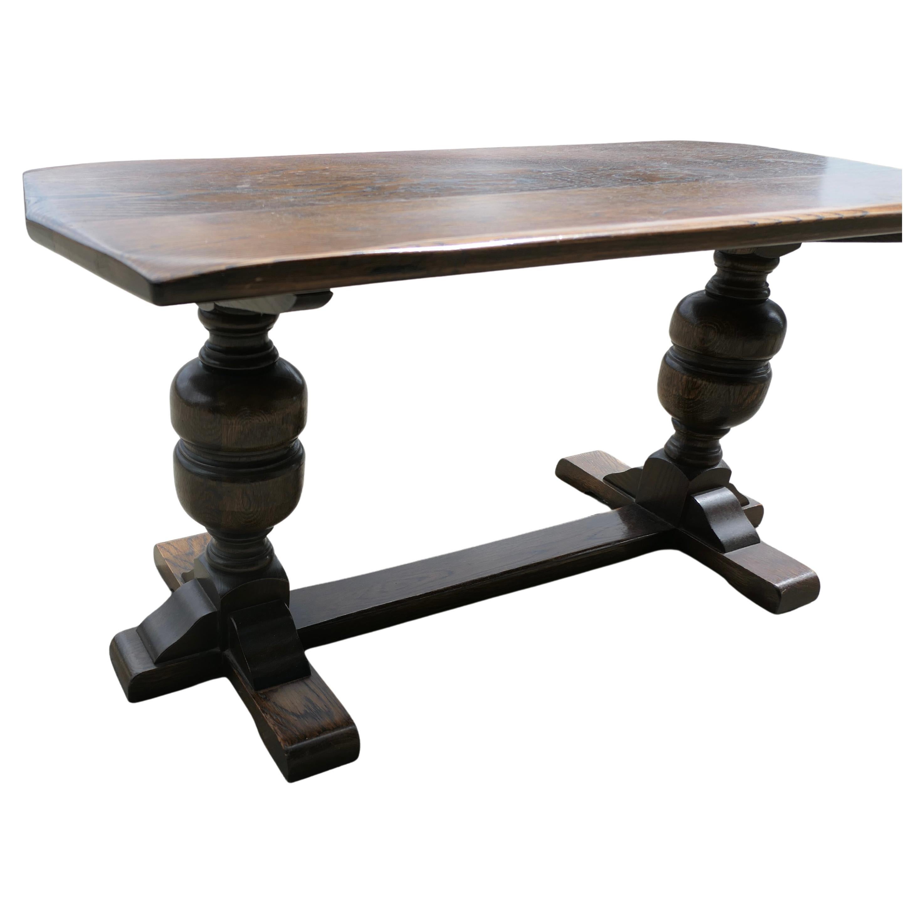 Good Farmhouse Oak Refectory Style Coffee Table   This is a very sturdy table For Sale