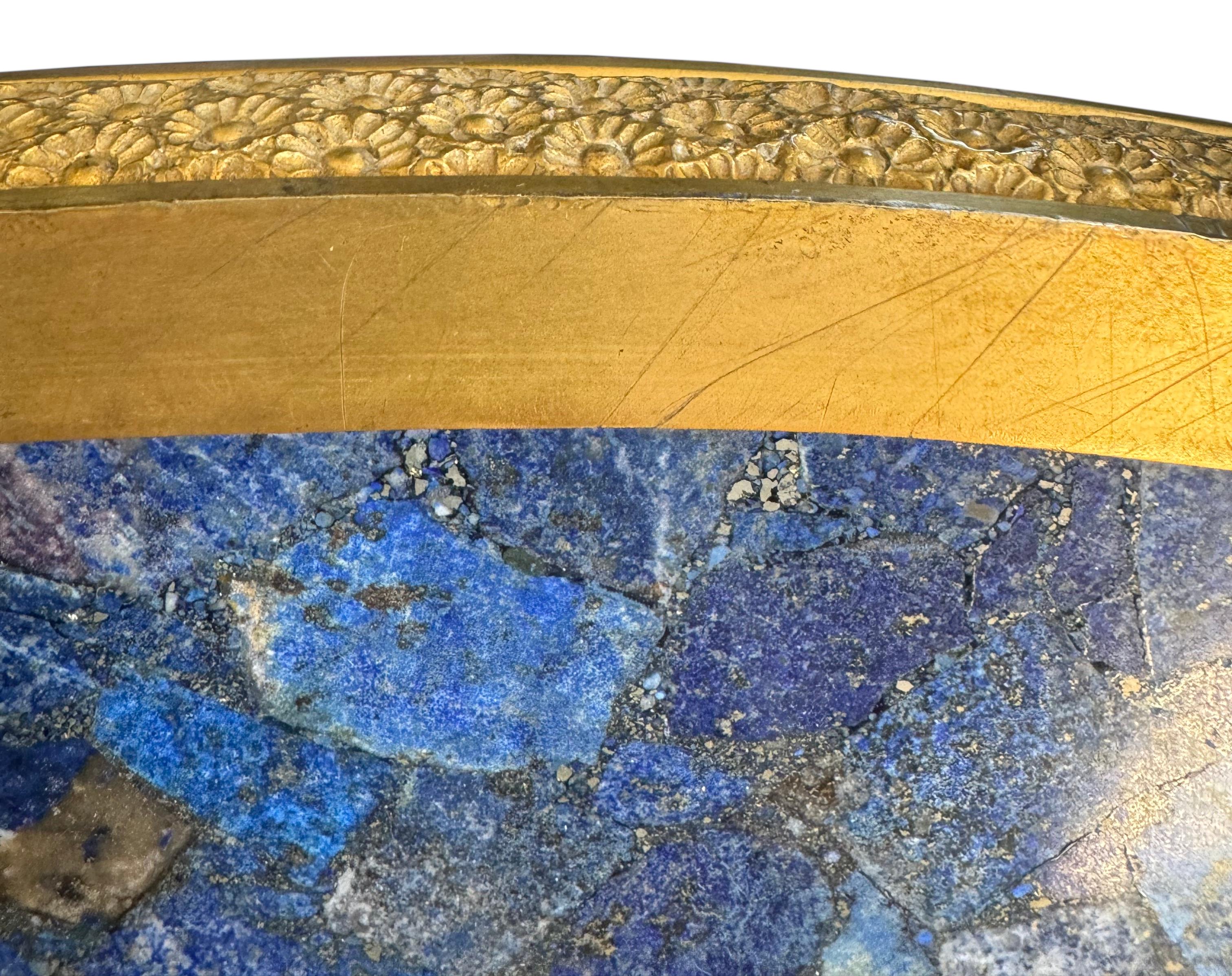 Good French Ormolu Mounted Circular Lapis Lazuli Table Top In Good Condition For Sale In West Palm Beach, FL