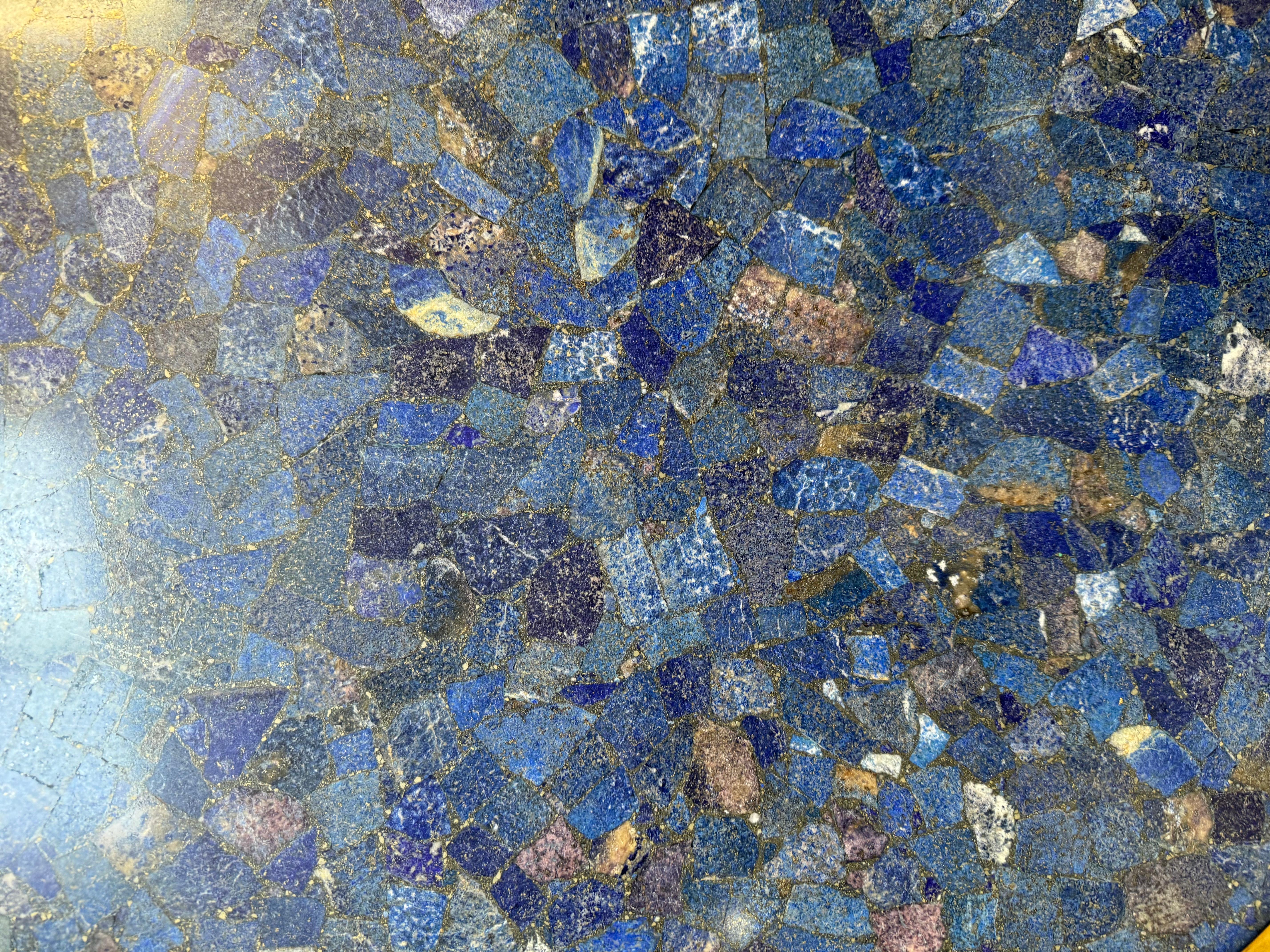 20th Century Good French Ormolu Mounted Circular Lapis Lazuli Table Top For Sale
