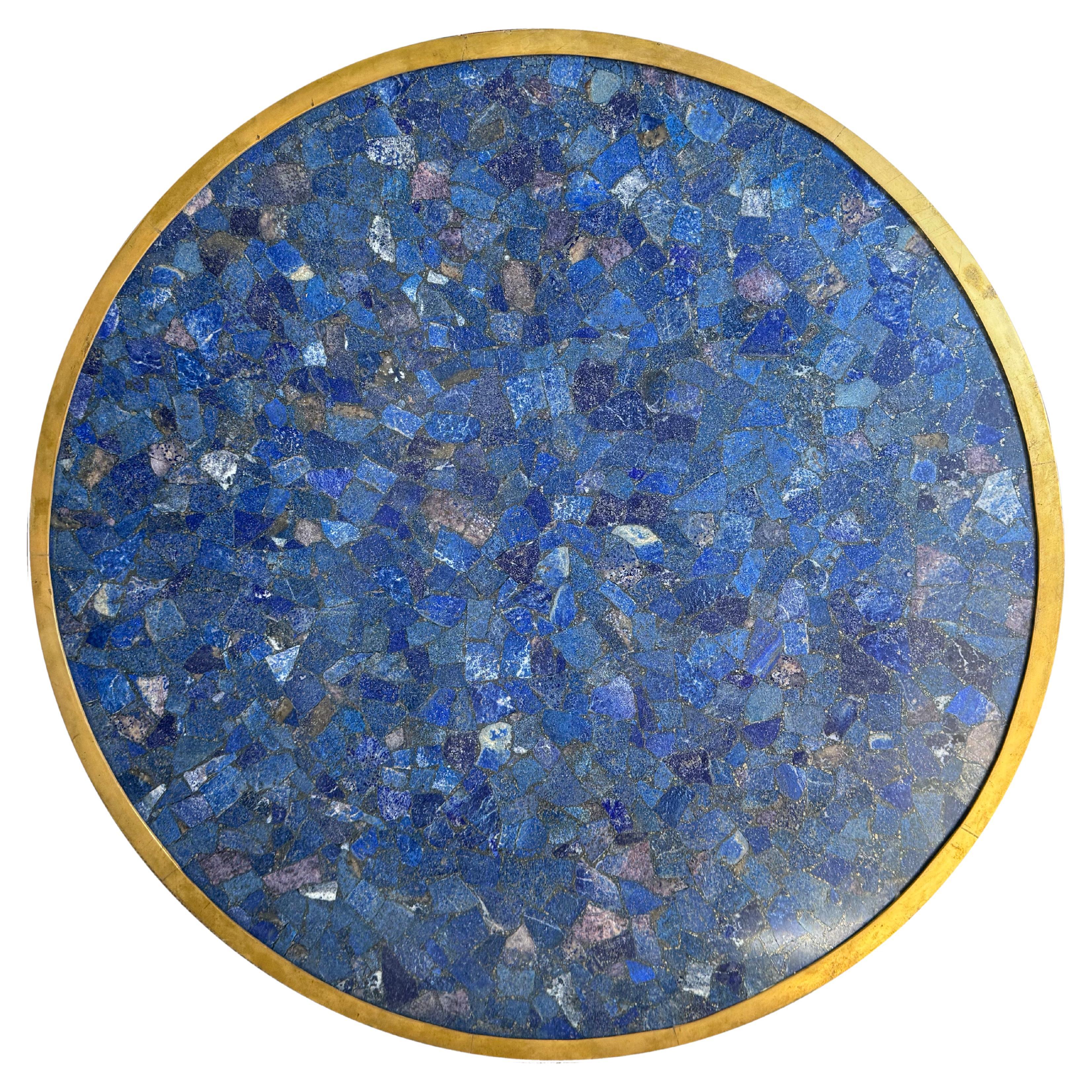 Good French Ormolu Mounted Circular Lapis Lazuli Table Top For Sale