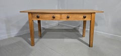 Good Golden Oak Plank Kitchen Refrectory Farmhouse Dining Table