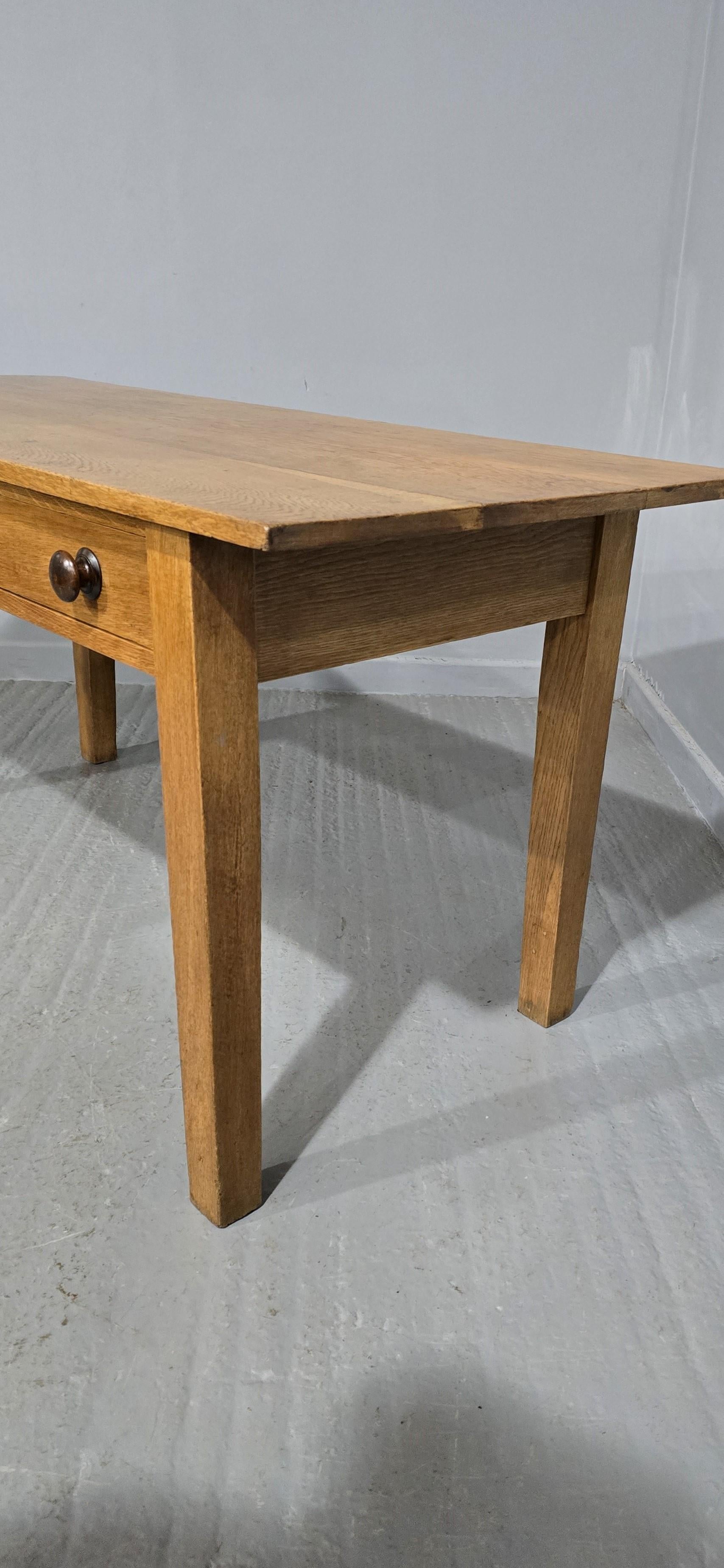 Anglais Good Golden Oak Plank Kitchen Refrectory Farmhouse Dining Table en vente