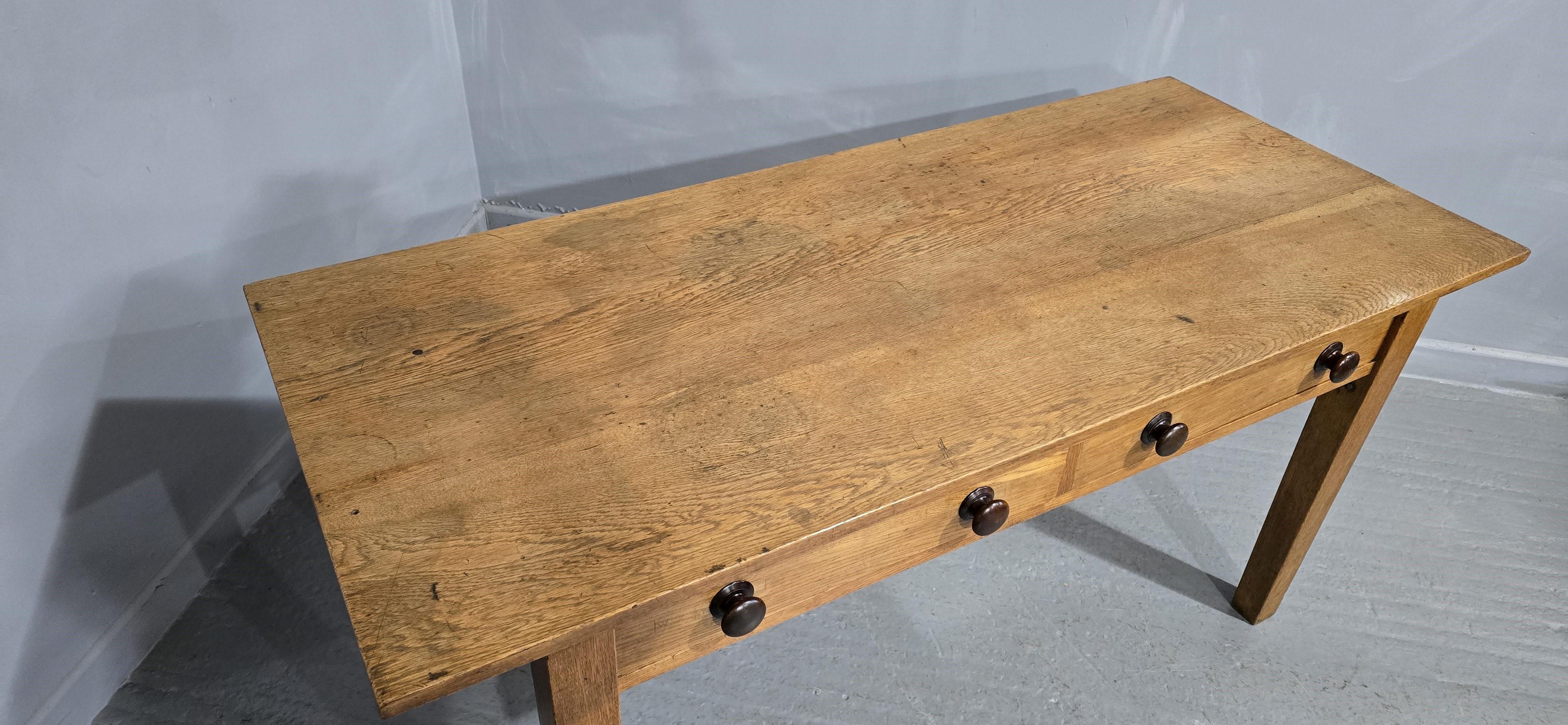 Chêne Good Golden Oak Plank Kitchen Refrectory Farmhouse Dining Table en vente