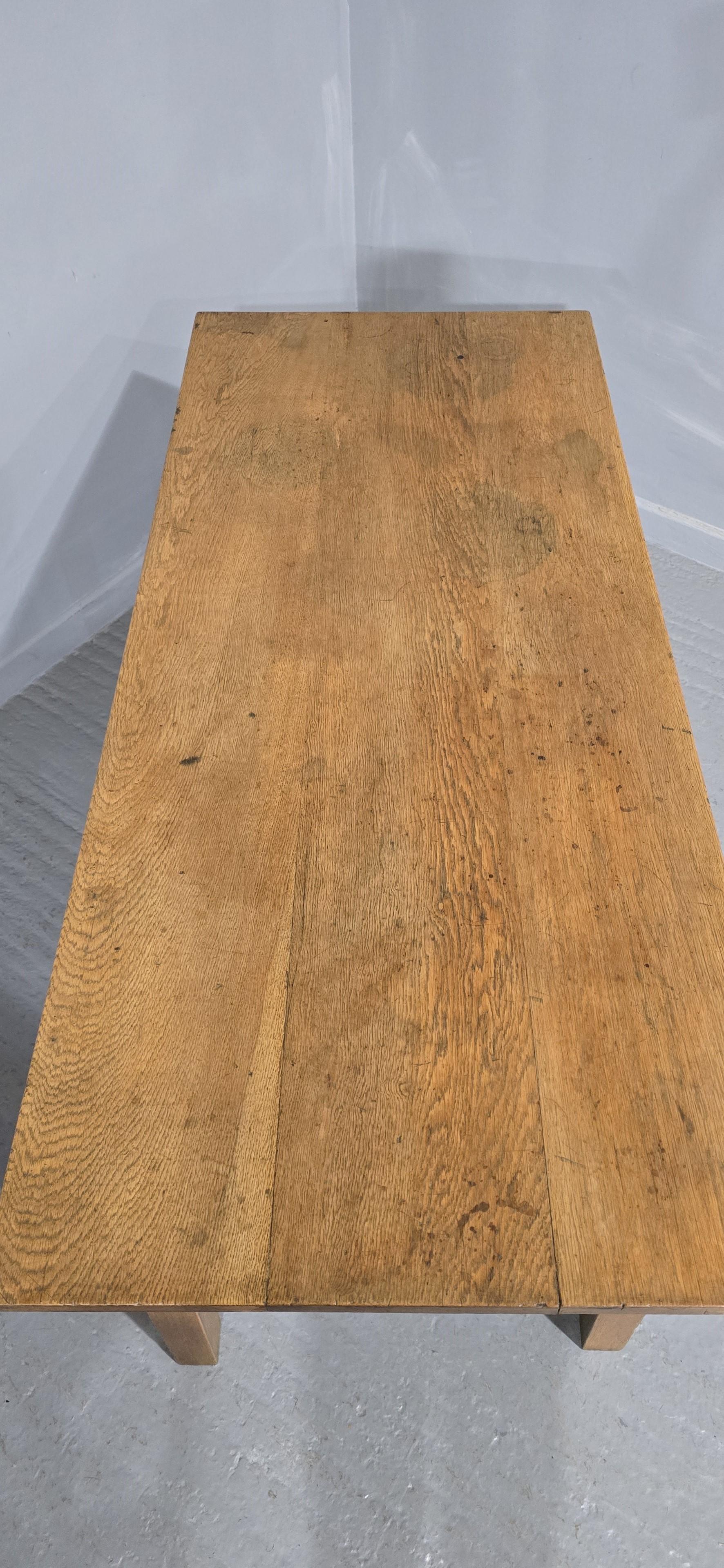 Good Golden Oak Plank Kitchen Refrectory Farmhouse Dining Table en vente 2