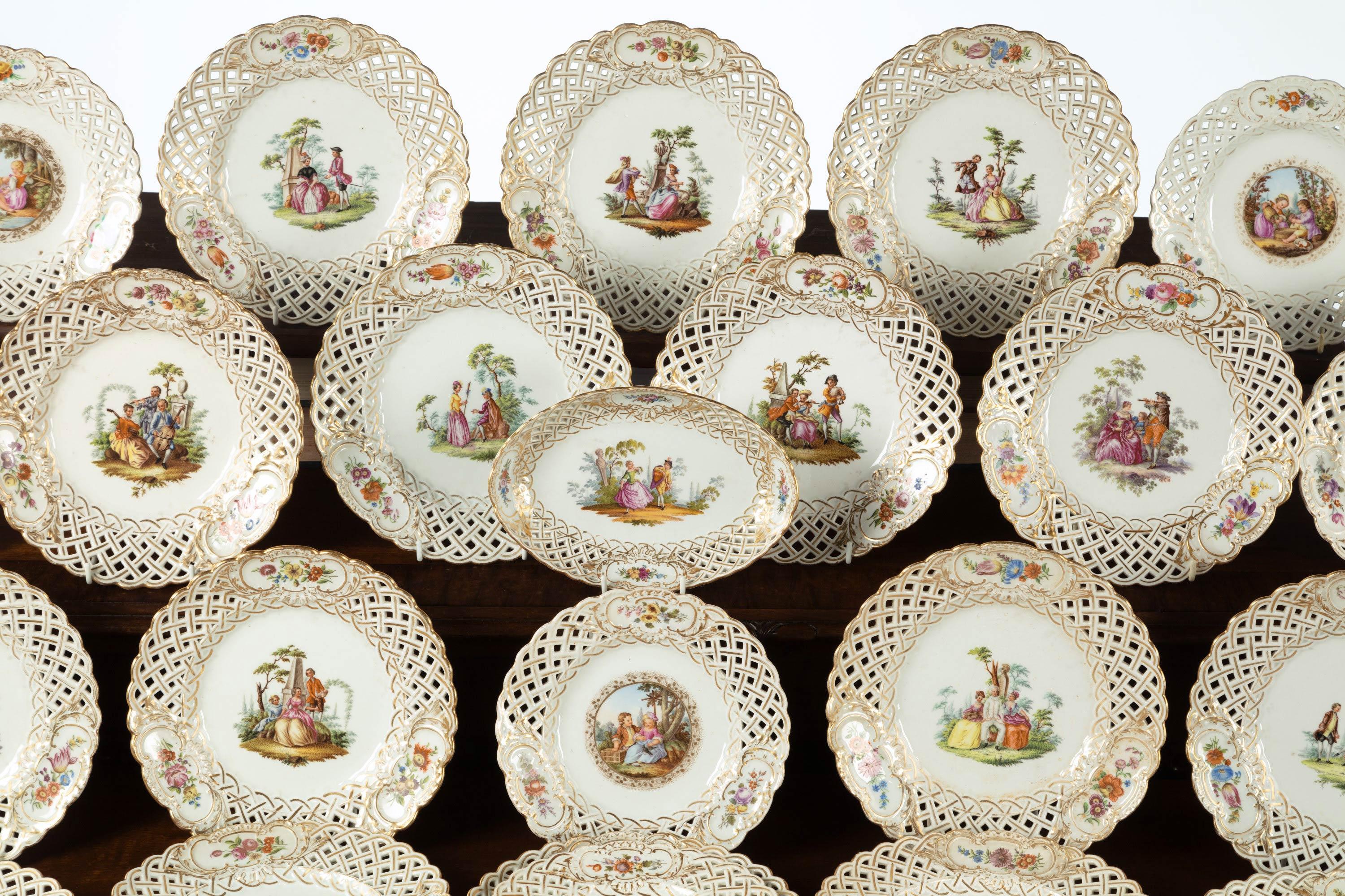 Good Late 19th Century Meissen Porcelain Dessert Service 2