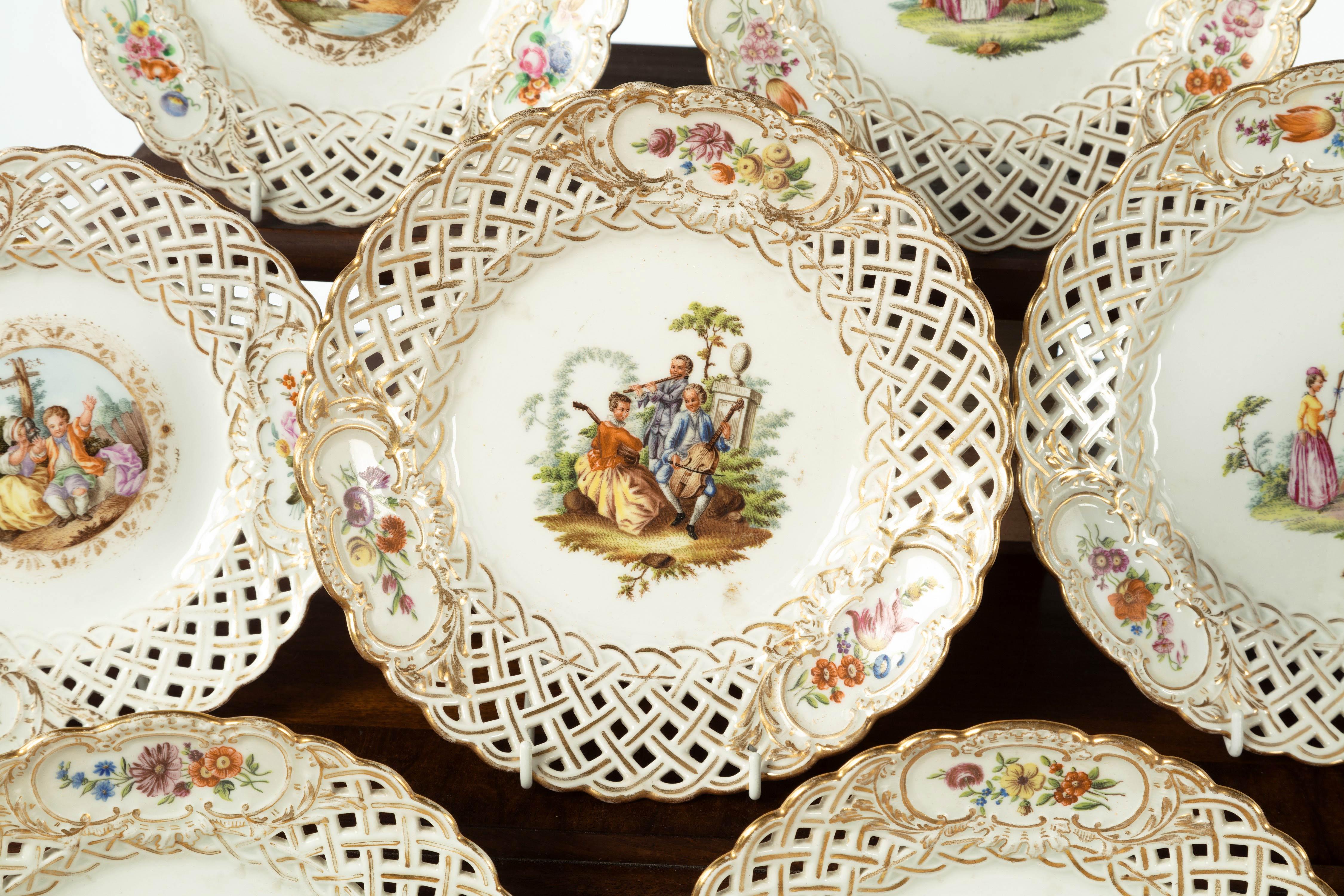 Good Late 19th Century Meissen Porcelain Dessert Service 3