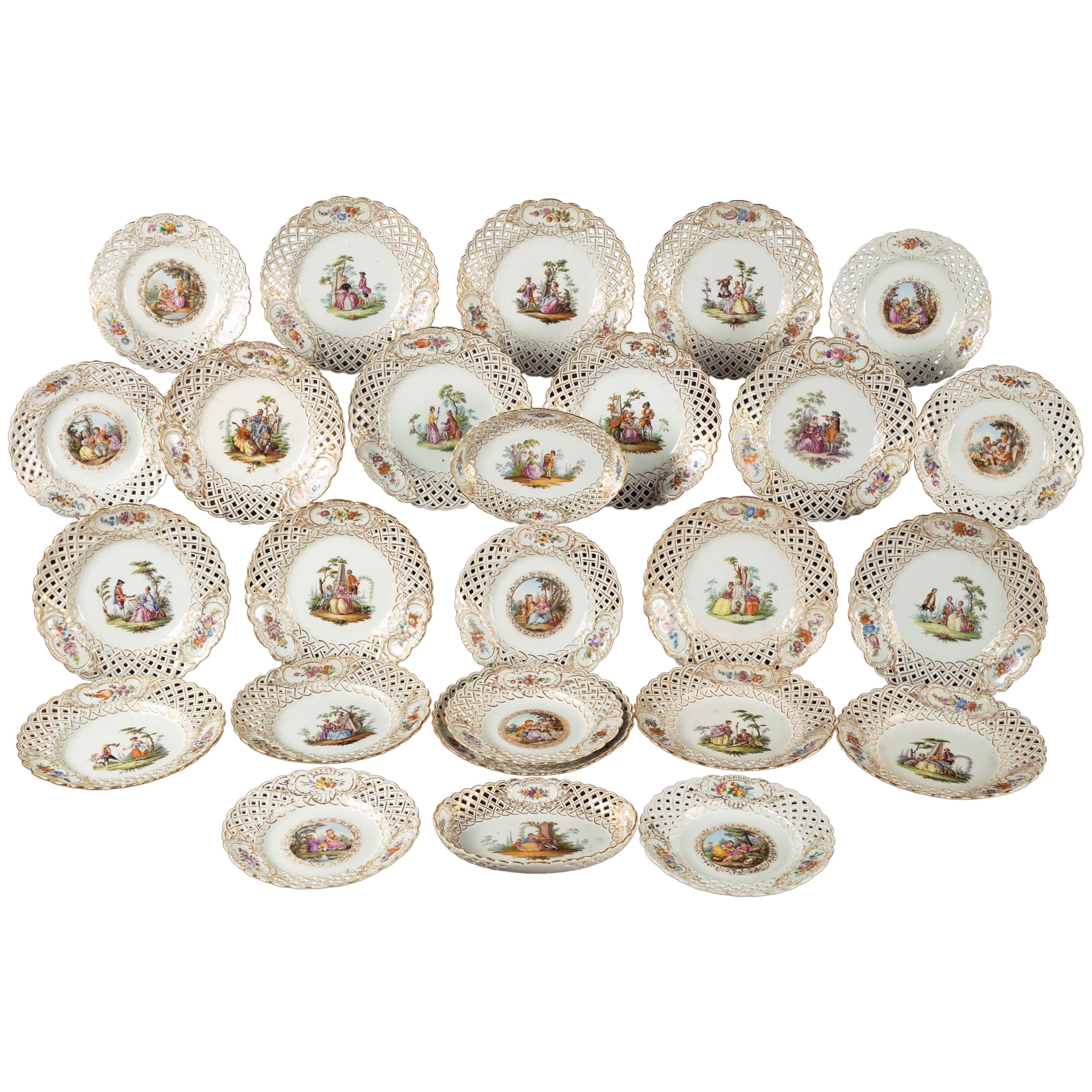 Good Late 19th Century Meissen Porcelain Dessert Service