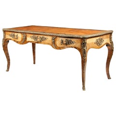 Good Louis XV Style Kingwood Bureau Plat or Writing Table