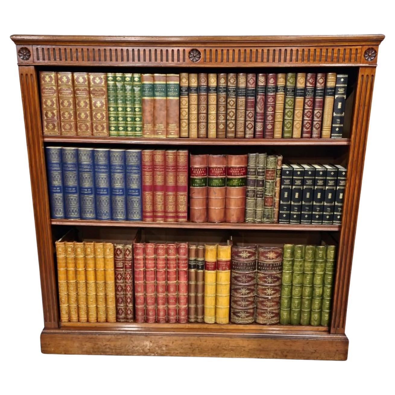 Good Mahogany Open Adjustable Library Bookcase For Sale