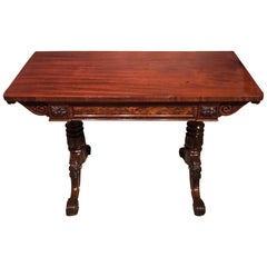 Good Mahogany Regency Period Antique Library Table