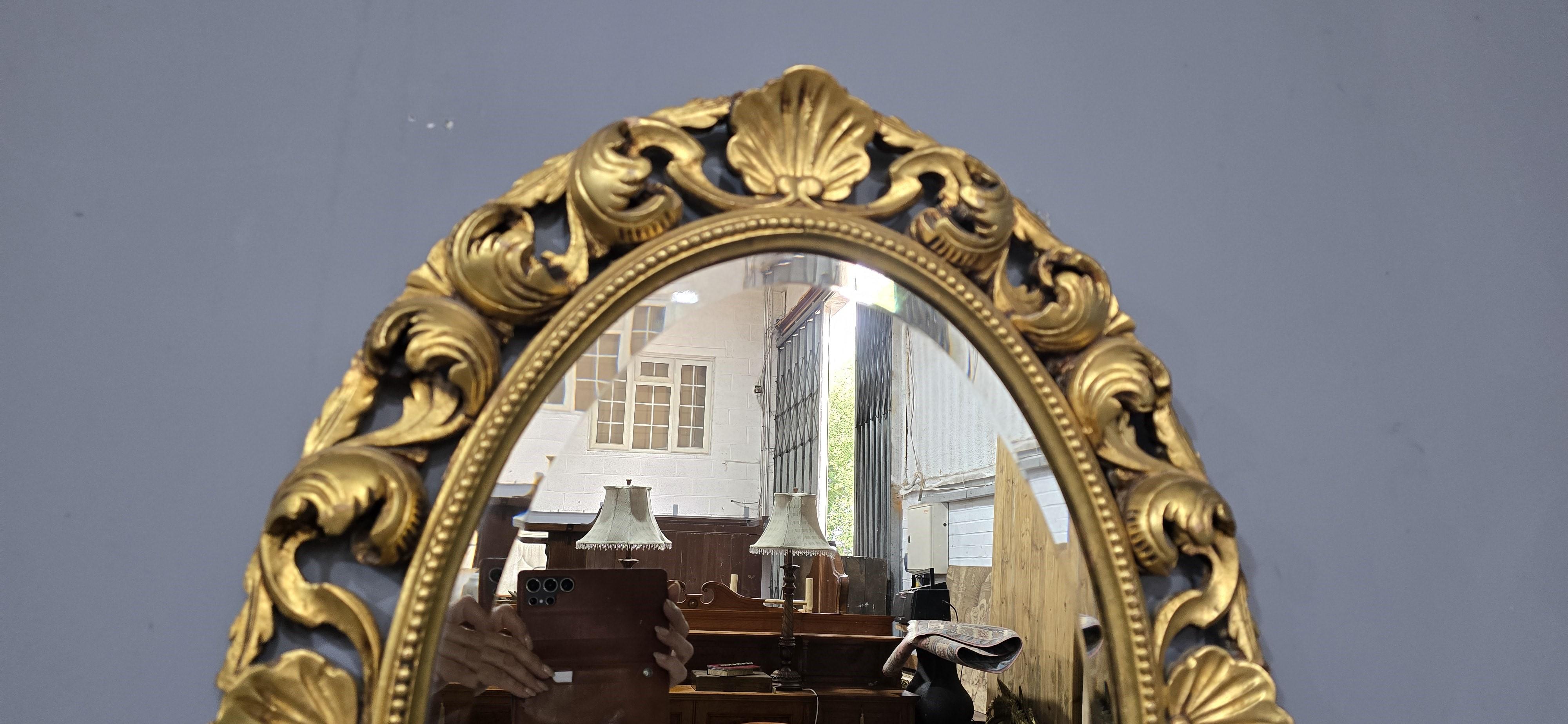 English Good Oval Gilt Wall Mirror For Sale