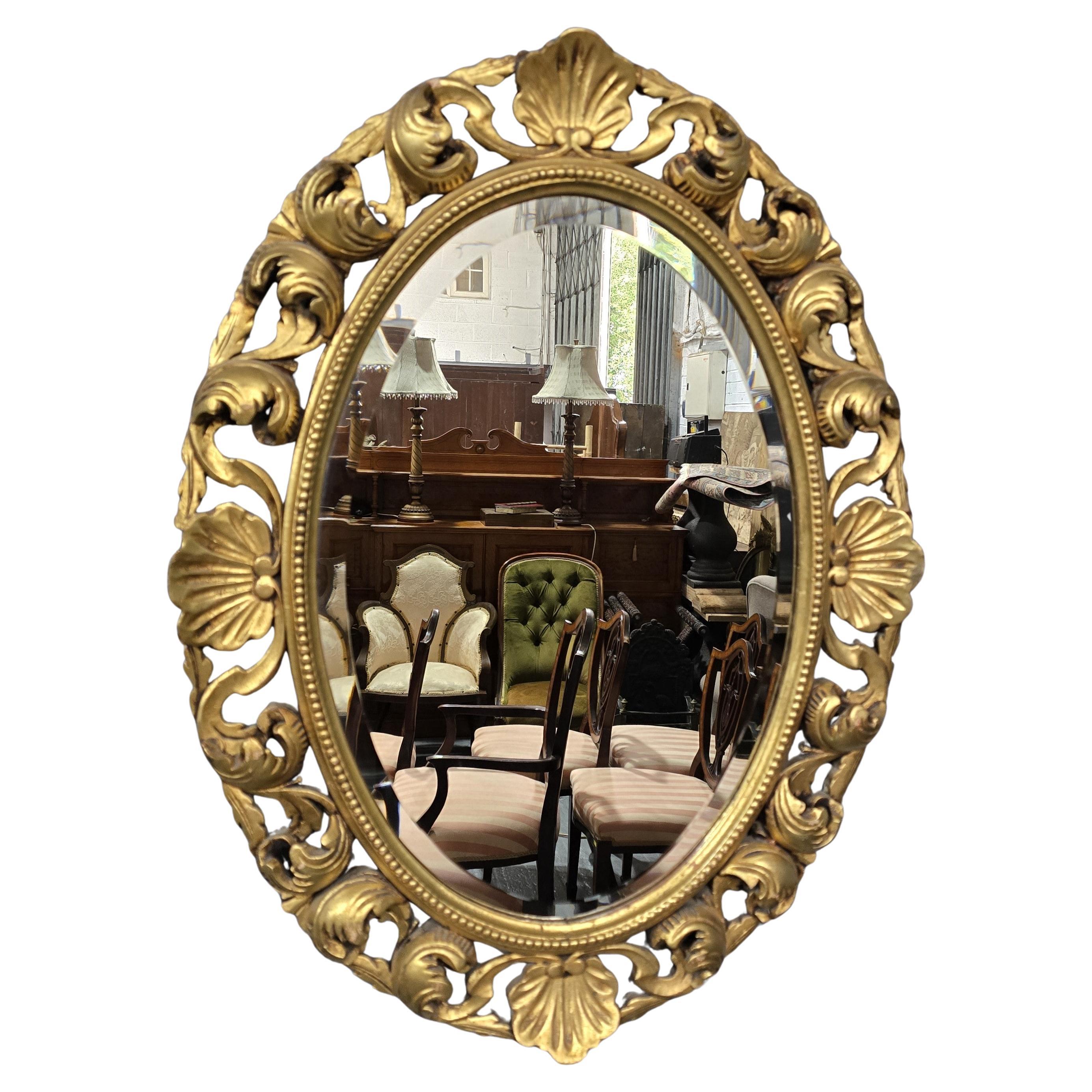 Good Oval Gilt Wall Mirror For Sale