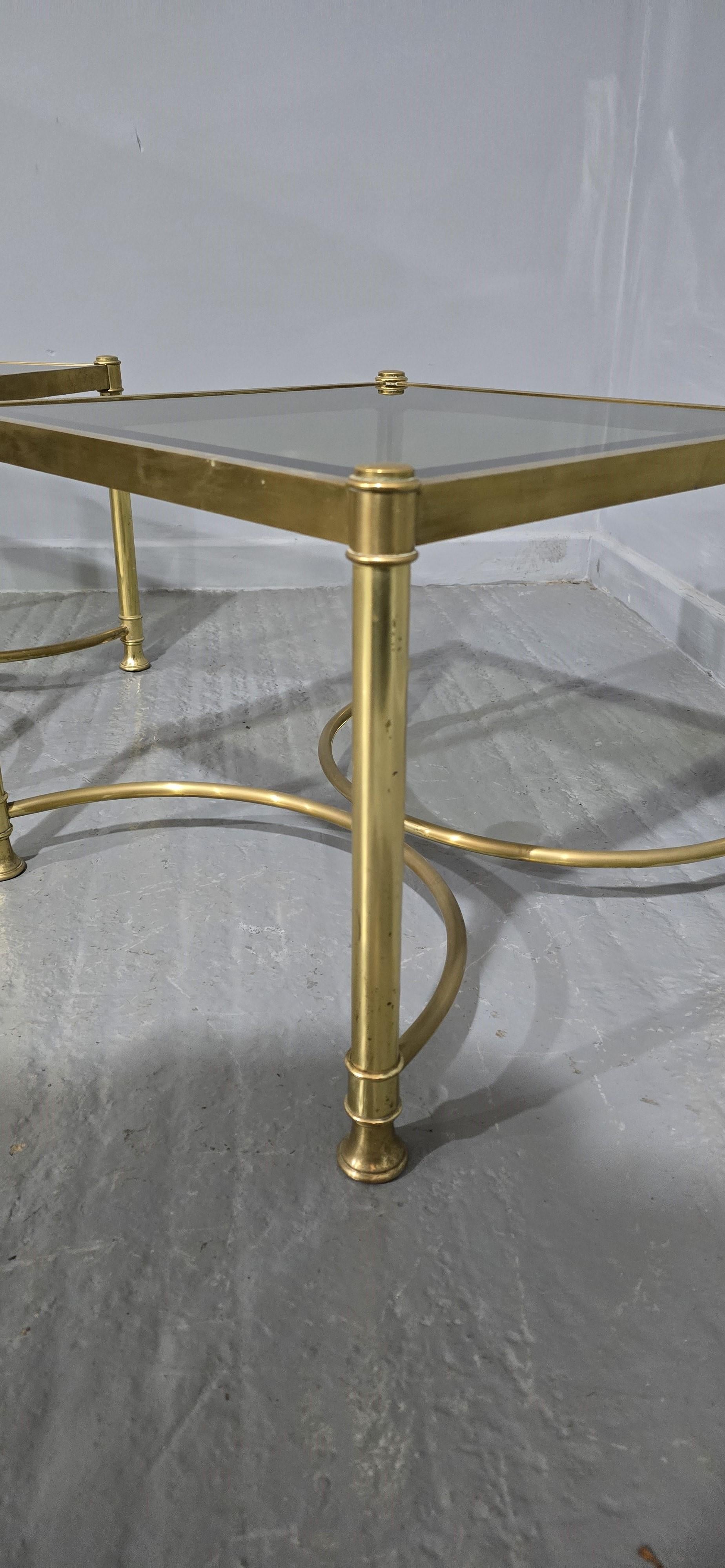 Good Pair Brass End Lamp Tables In Good Condition For Sale In Swadlincote, GB