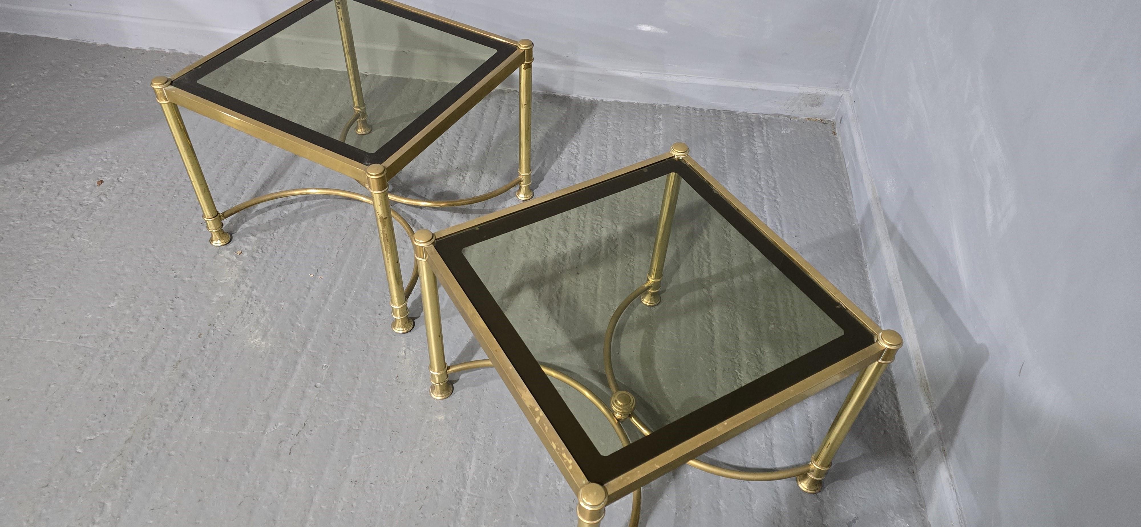 Good Pair Brass End Lamp Tables For Sale 2