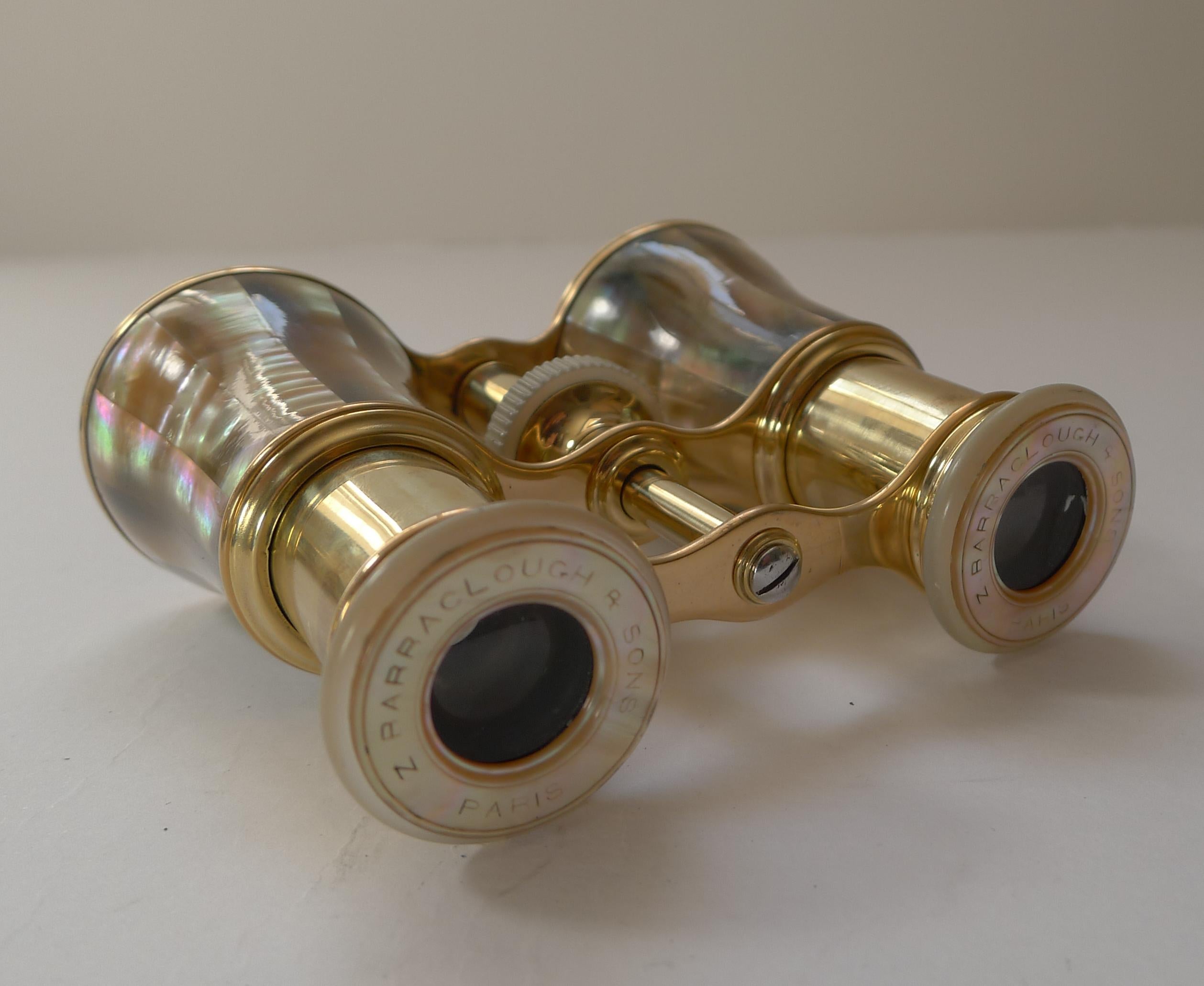 Good Pair French Cased Mother of Pearl Opera Glasses, c.1900 1