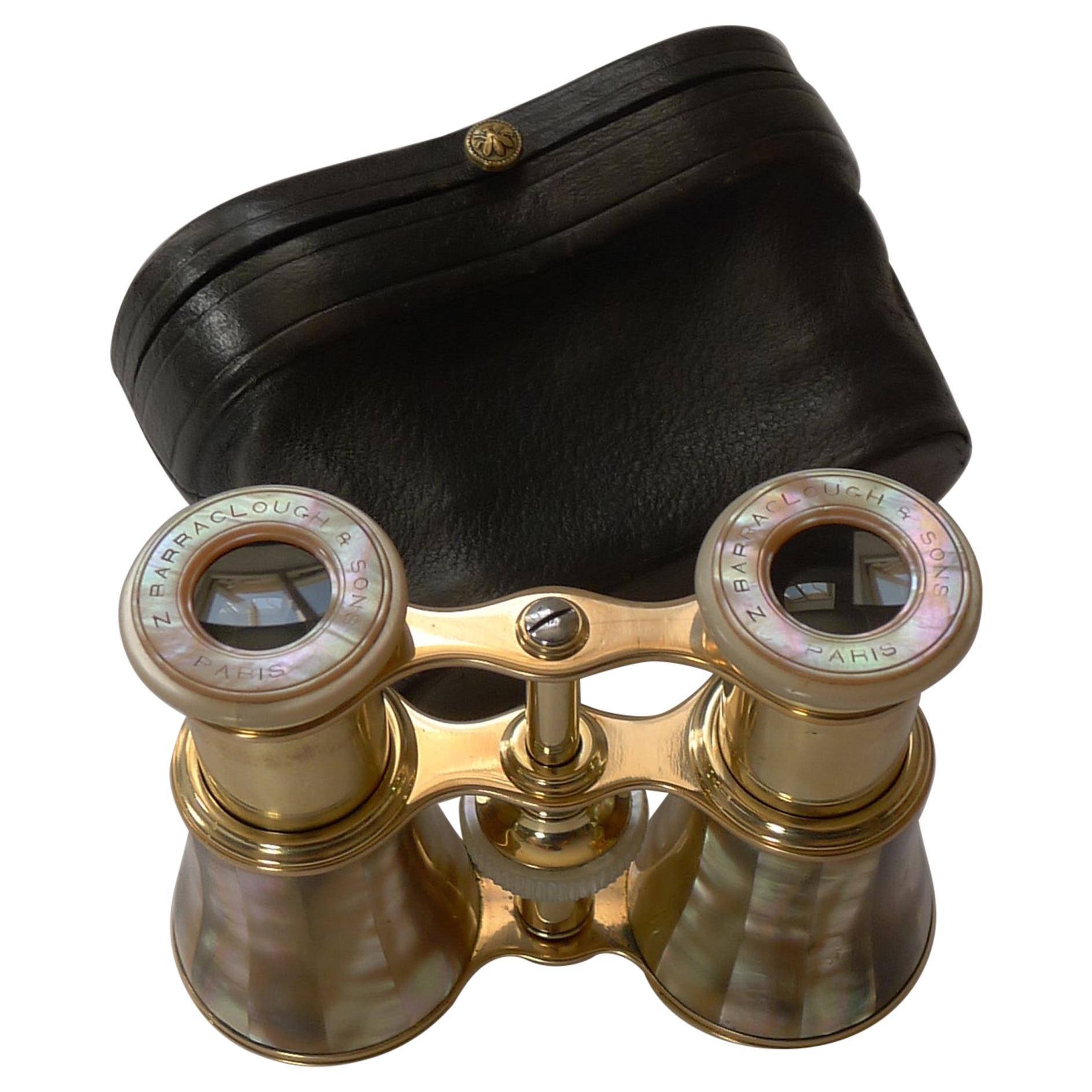 Good Pair French Cased Mother of Pearl Opera Glasses, c.1900