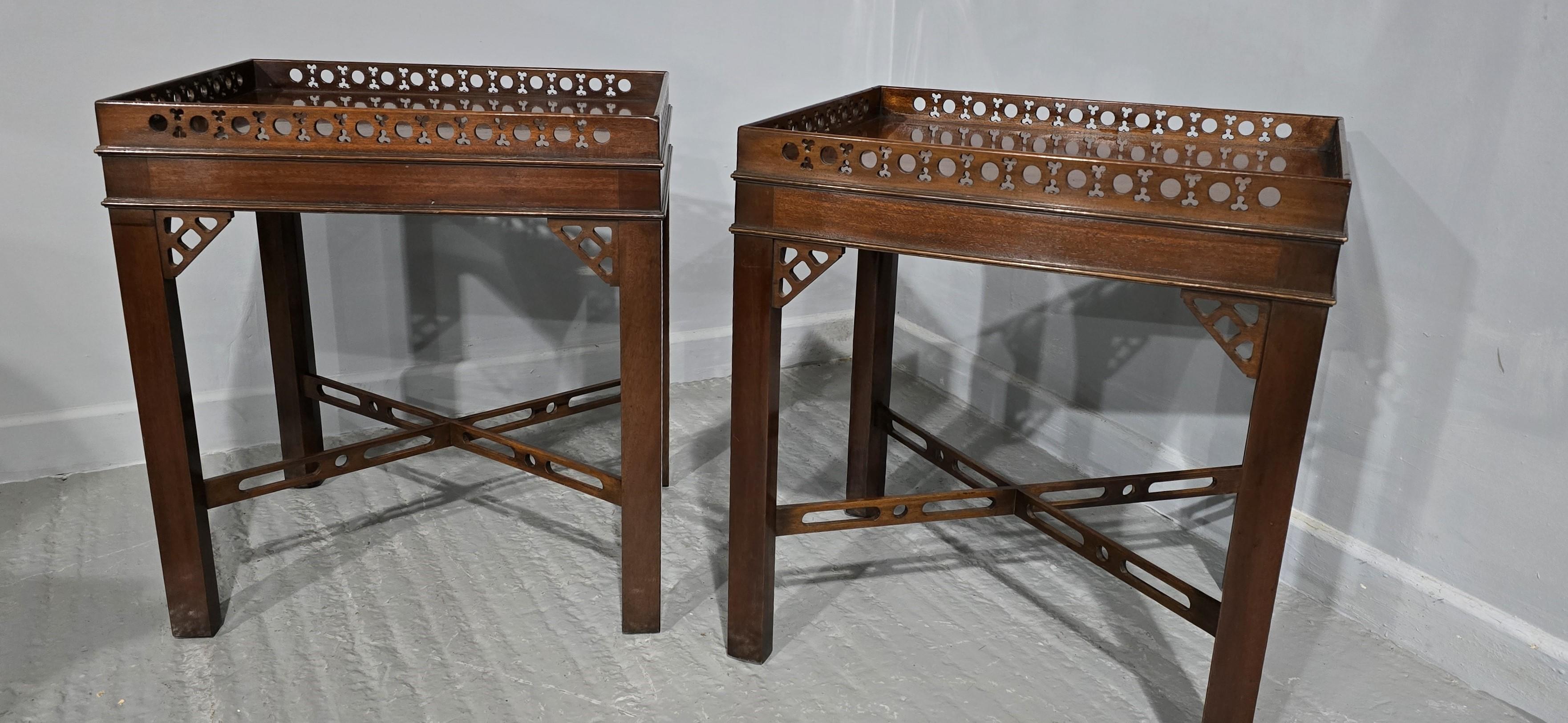 Good Pair Mahogany Lamp Tables For Sale 4