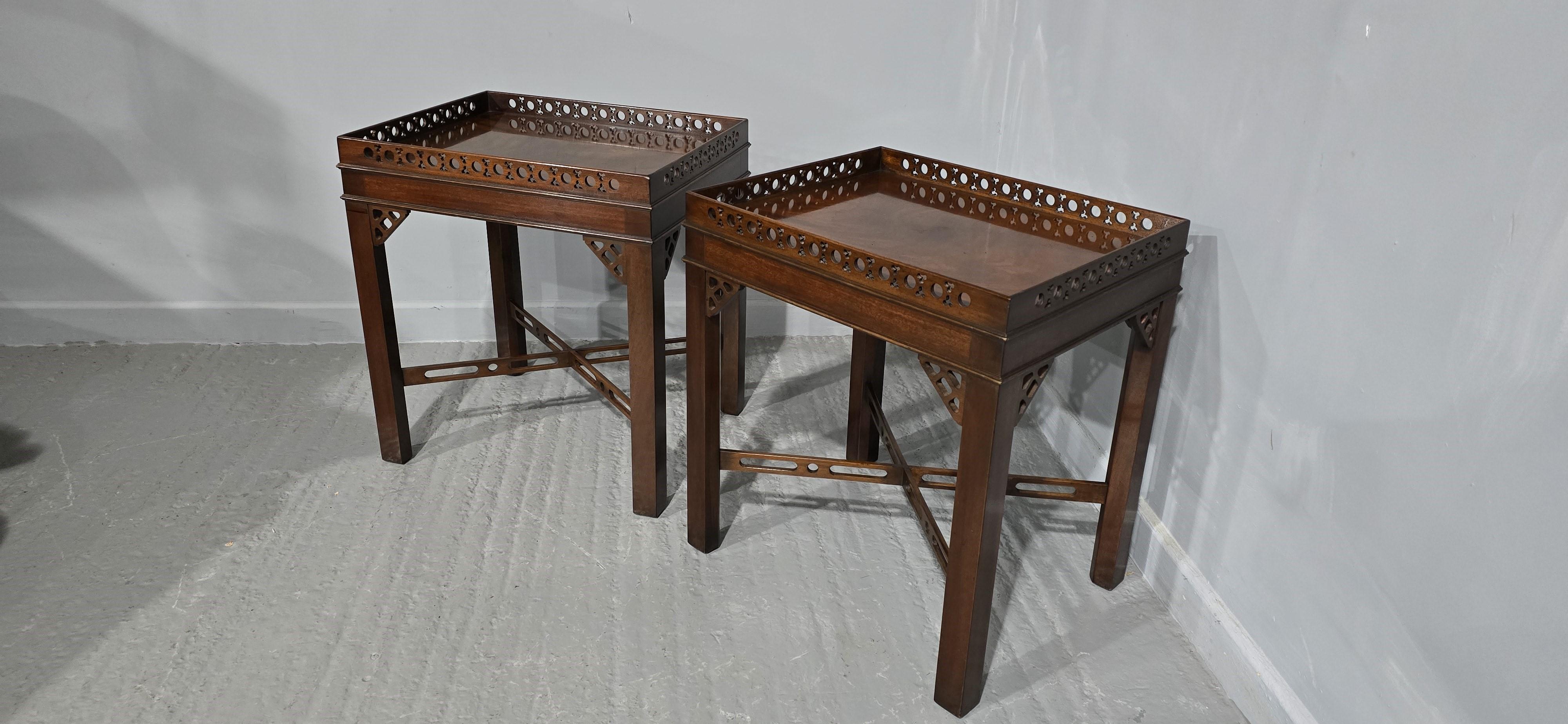 20th Century Good Pair Mahogany Lamp Tables For Sale