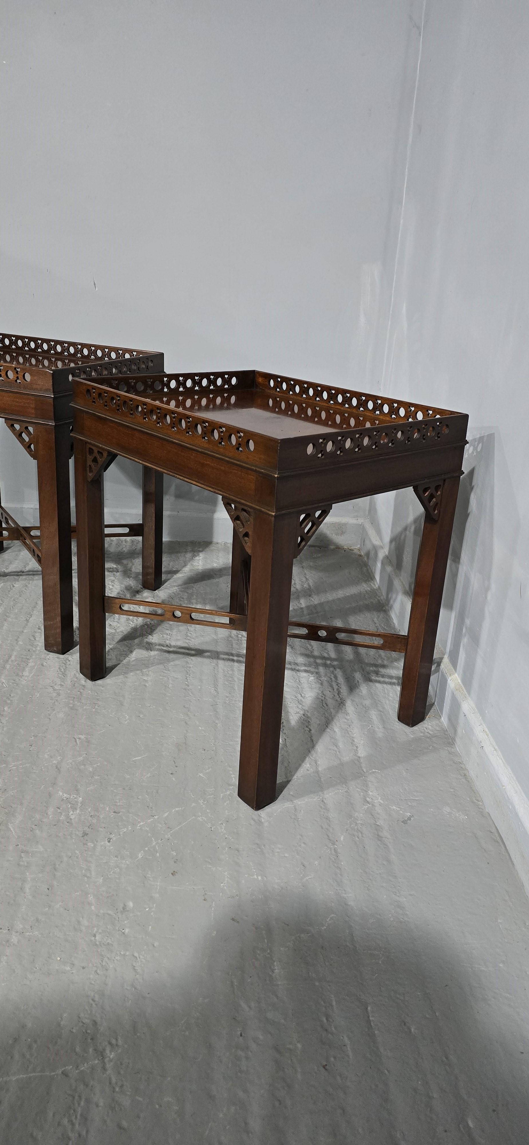 Good Pair Mahogany Lamp Tables For Sale 1