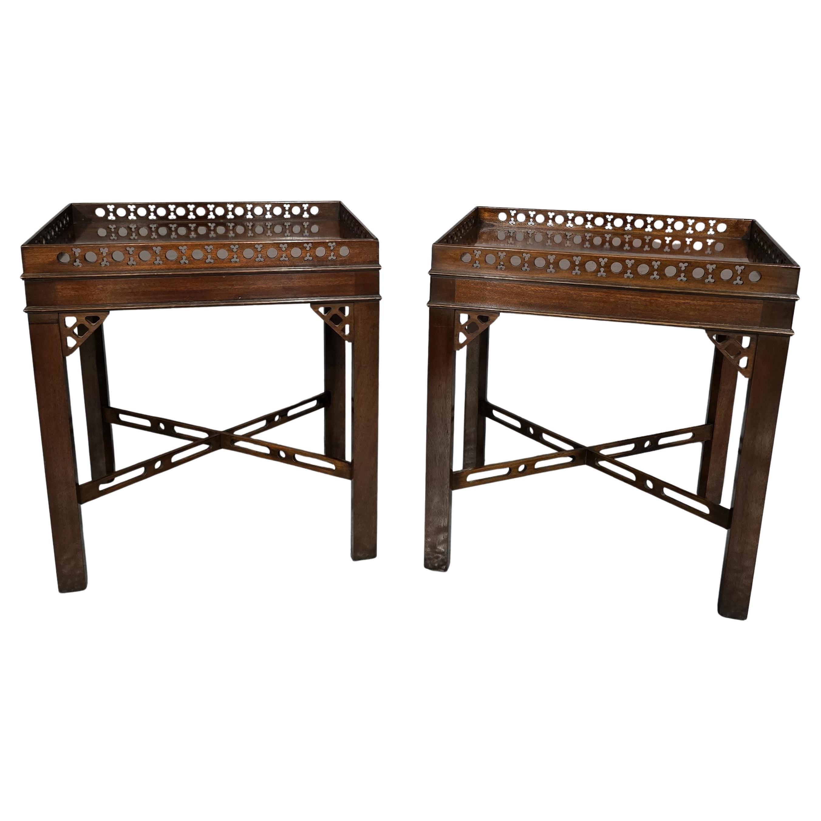 Good Pair Mahogany Lamp Tables For Sale