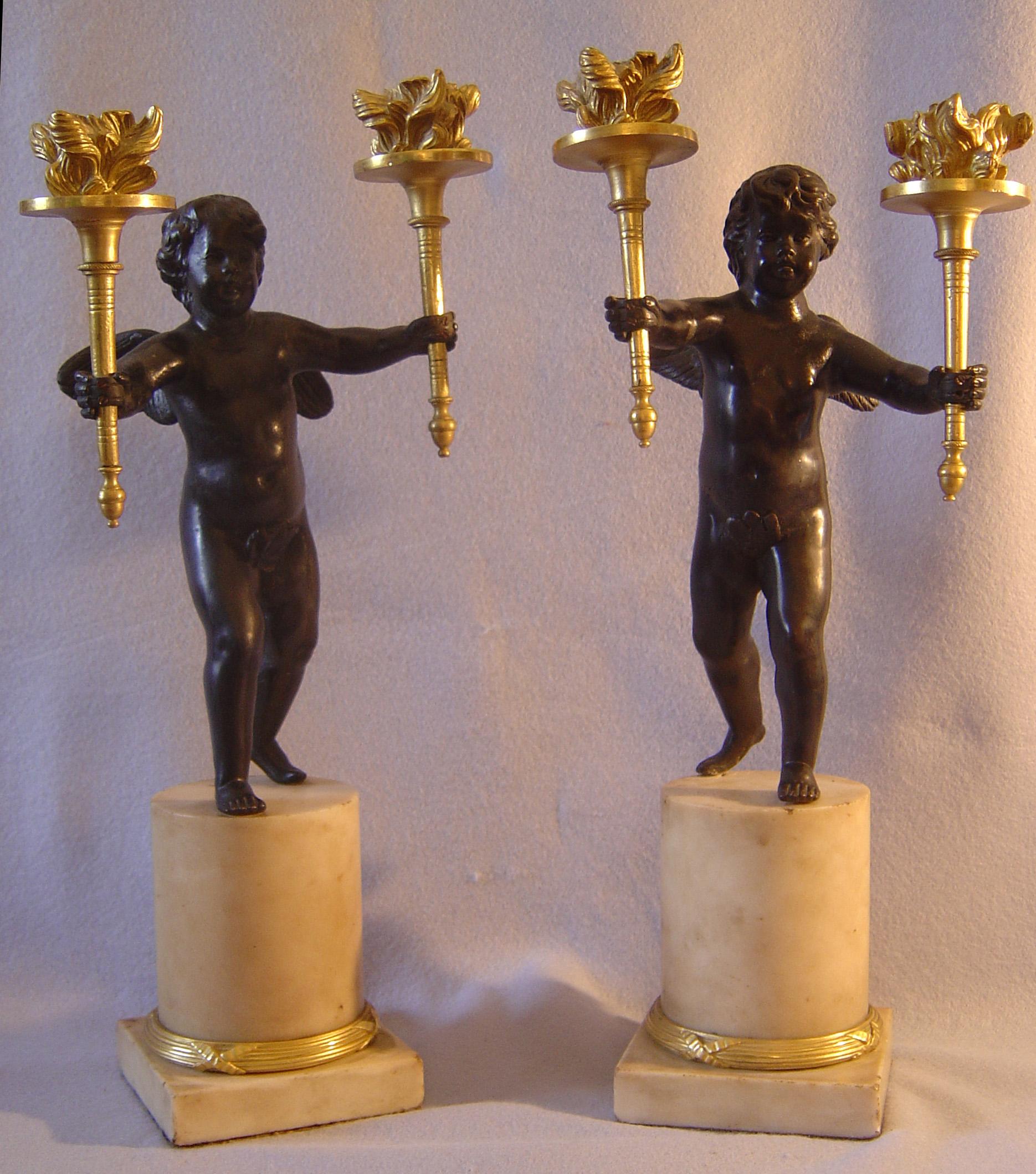 Good Pair of Antique English Regency Figural Candelabra In Good Condition For Sale In London, GB
