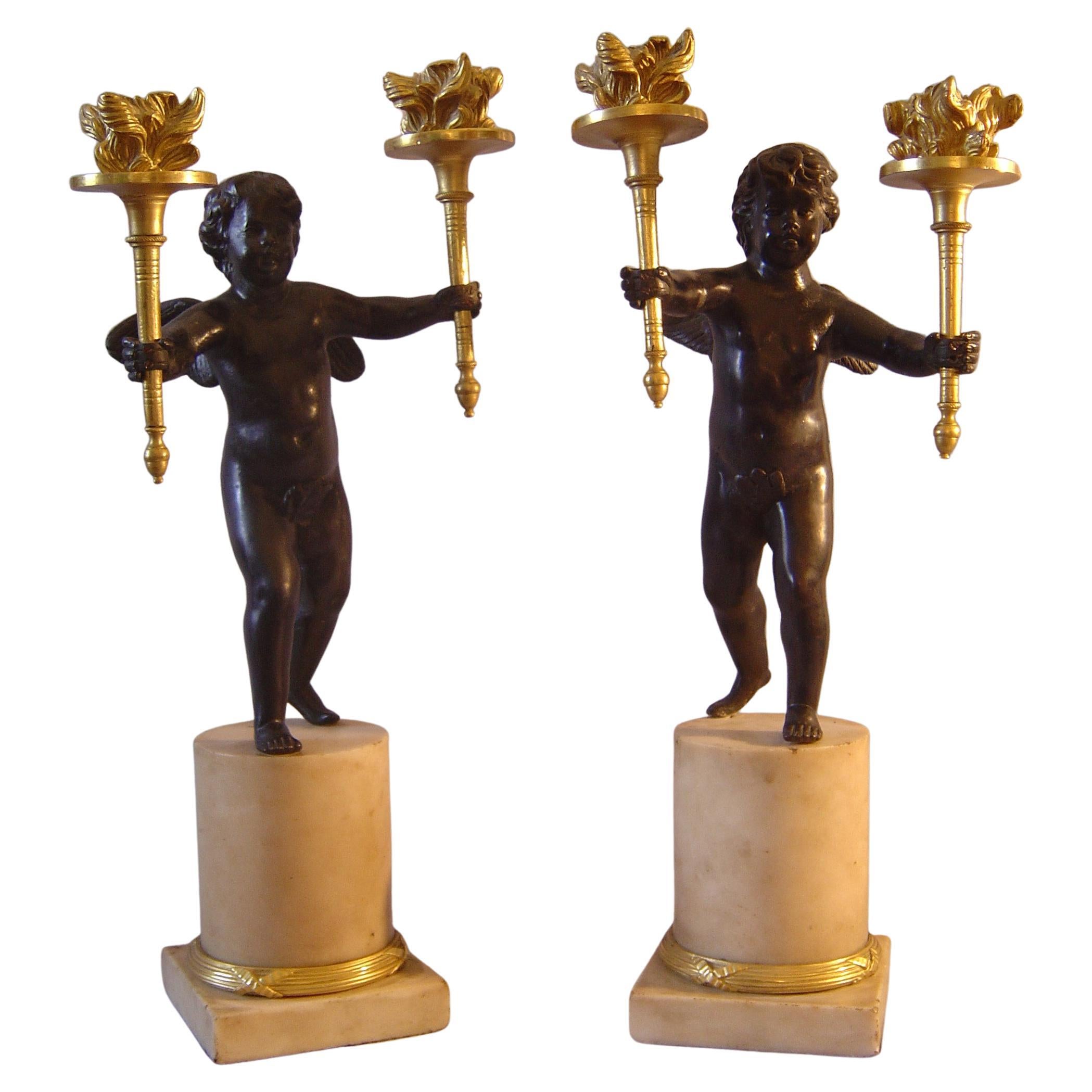 Good Pair of Antique English Regency Figural Candelabra