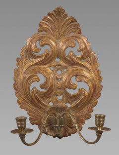 Good Pair of Charles II Giltwood Wall Sconces