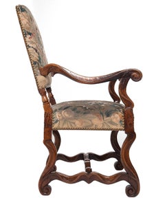Good Pair of Gobelin Upholstered Walnut Louis XIV Armchairs