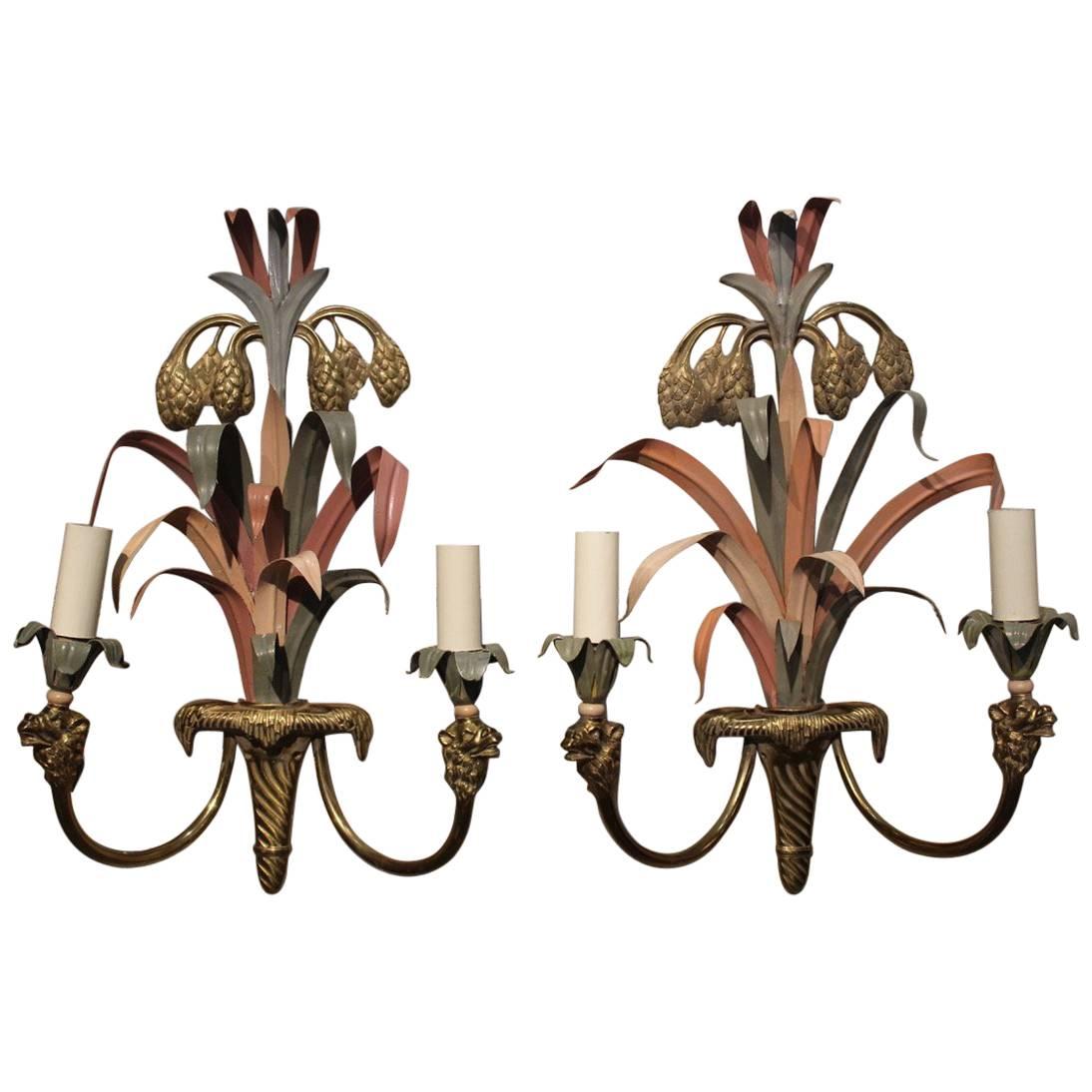 Good Pair of Maison Baguès Wall Lights For Sale