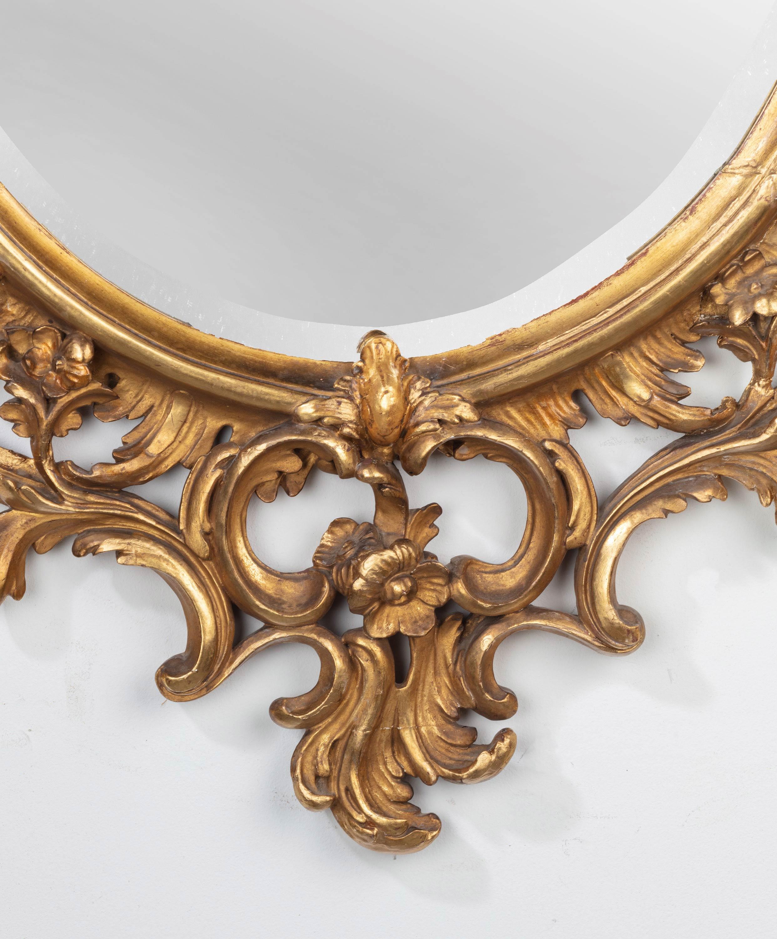 Good Pair of Oval, George III Period, Giltwood Mirrors 1