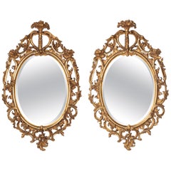 Good Pair of Oval, George III Period, Giltwood Mirrors