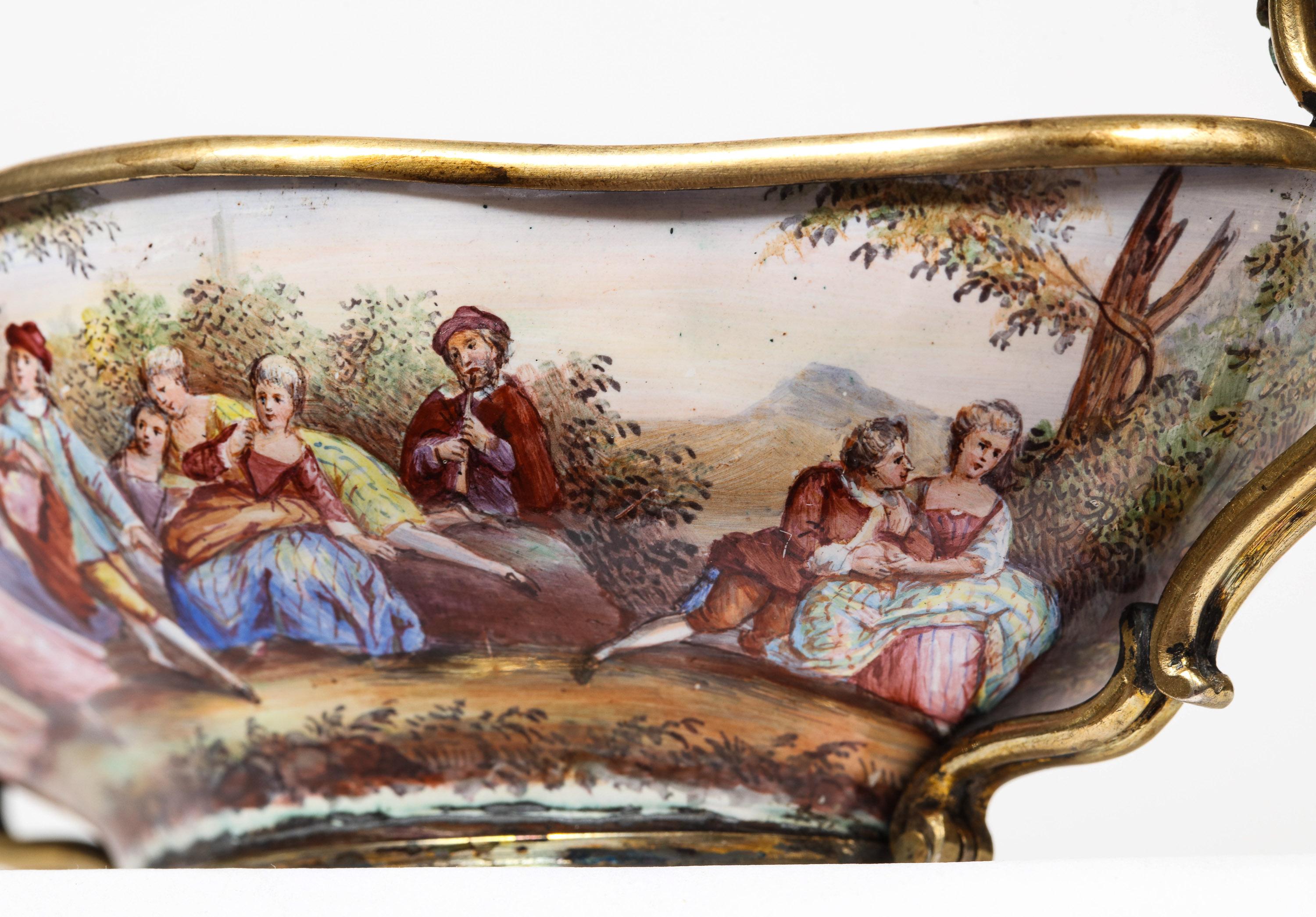 Good Quality Antique Silver-Mounted Viennese Enamel Bowl, Hermann Ratzersdorfer 5