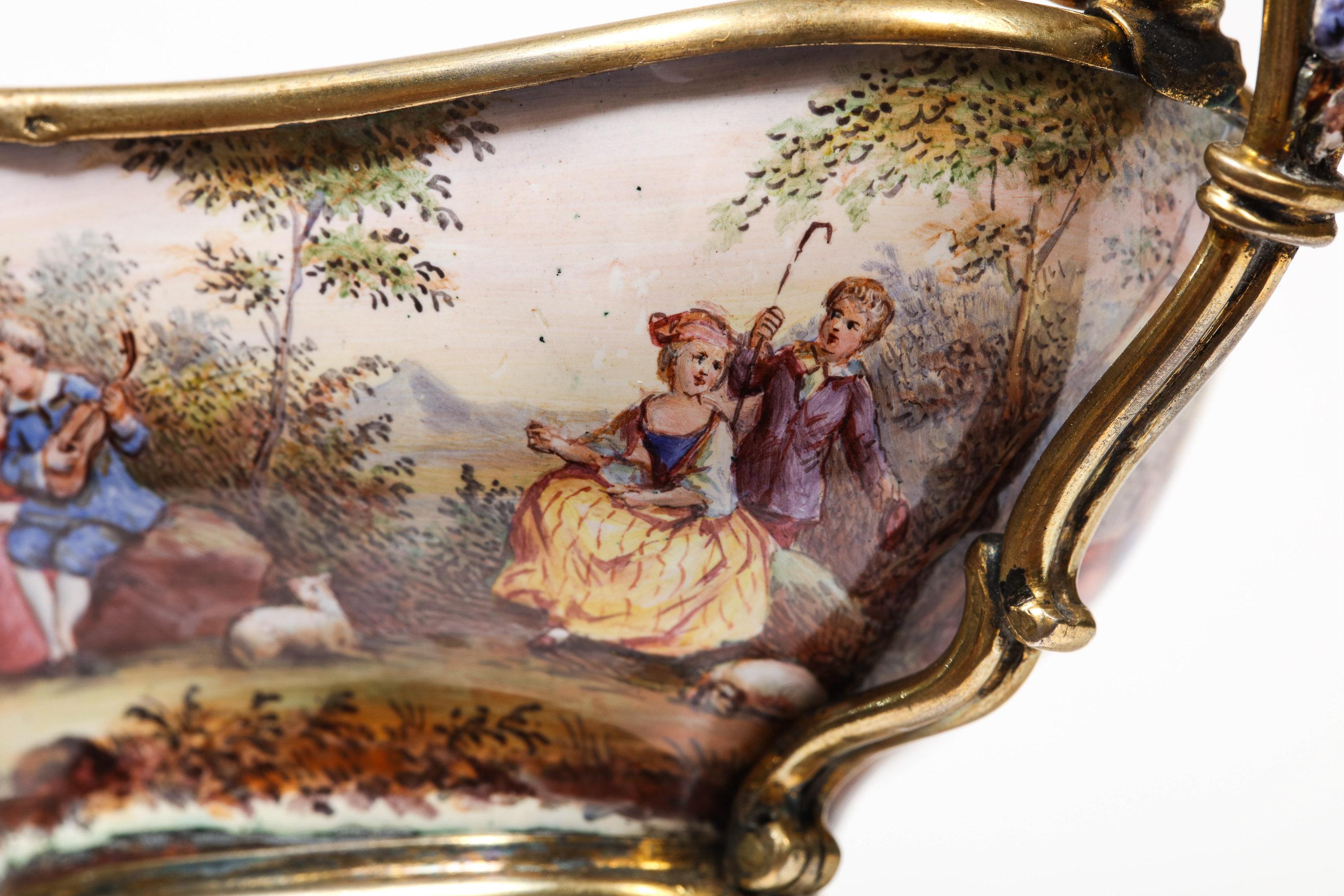 Good Quality Antique Silver-Mounted Viennese Enamel Bowl, Hermann Ratzersdorfer 8