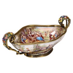 Good Quality Antique Silver-Mounted Viennese Enamel Bowl, Hermann Ratzersdorfer