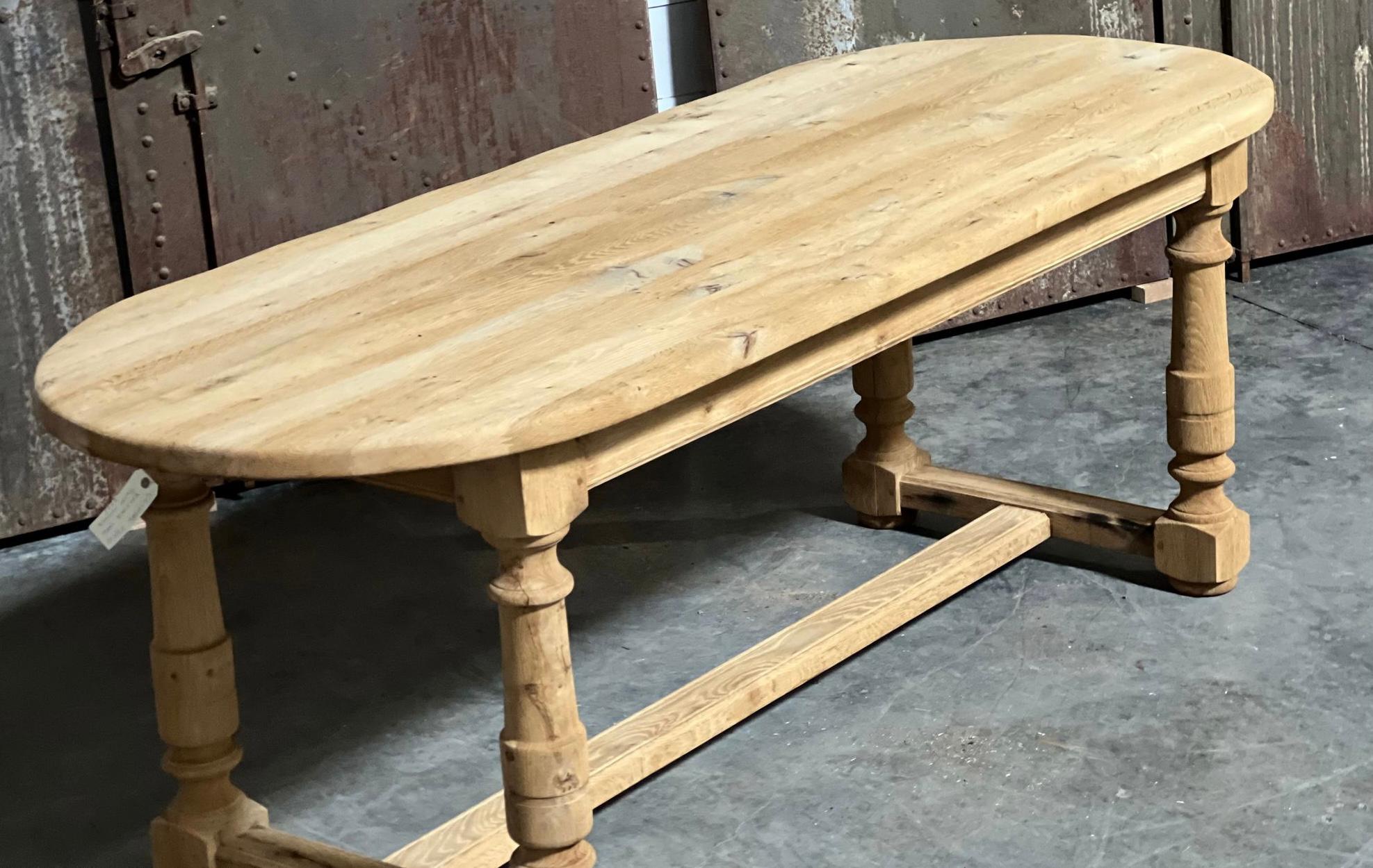Good Quality French Bleached Oak Farmhouse Dining Table  6