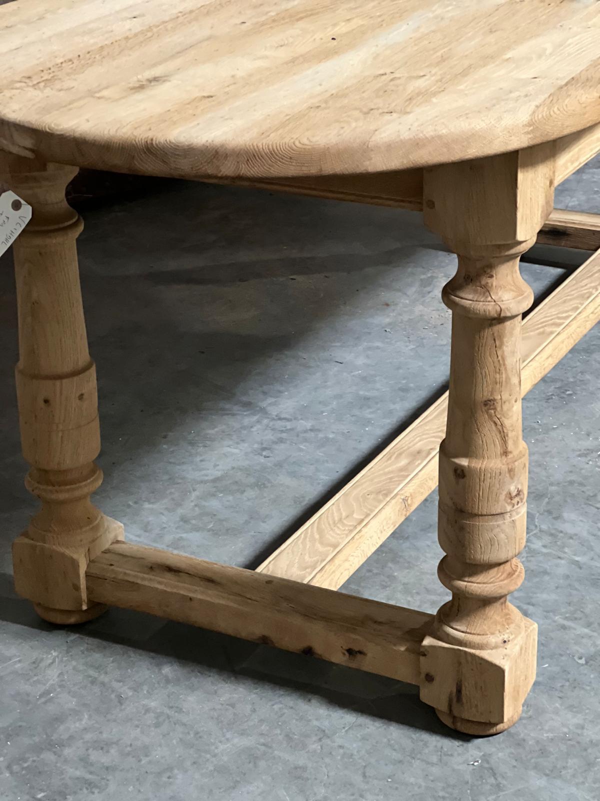 Good Quality French Bleached Oak Farmhouse Dining Table  2