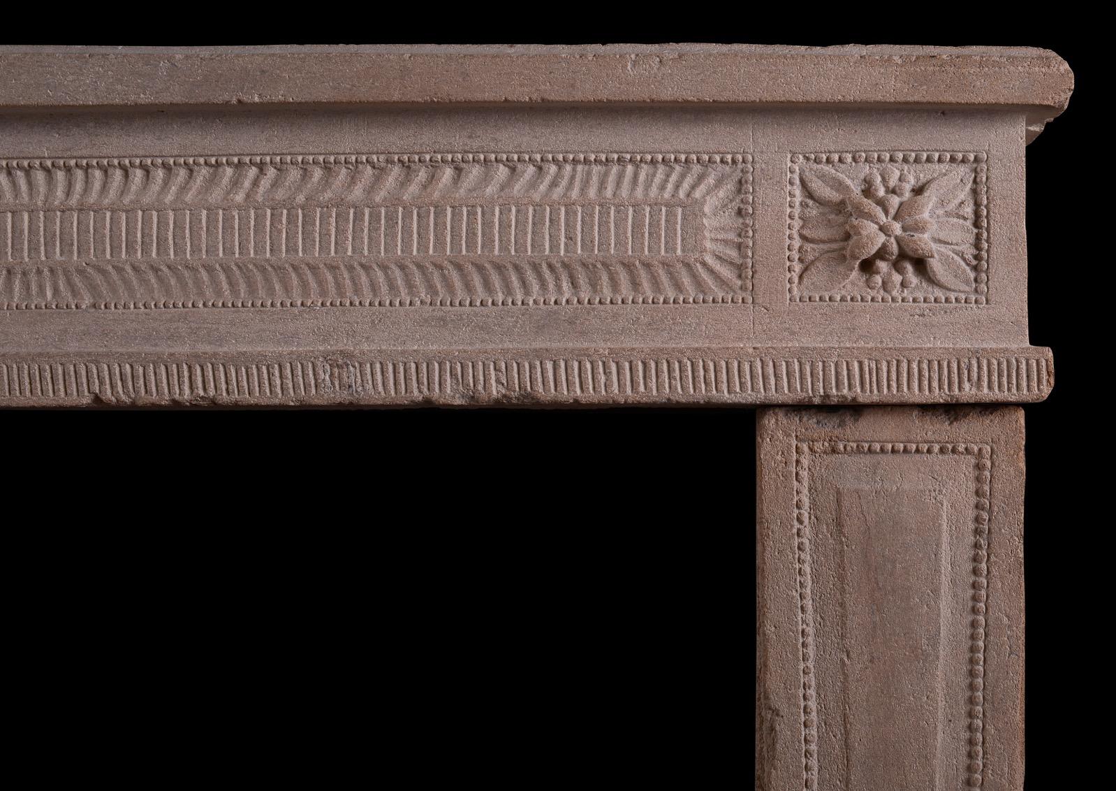 Good Quality French Limestone Louis XVI Fireplace In Good Condition For Sale In London, GB