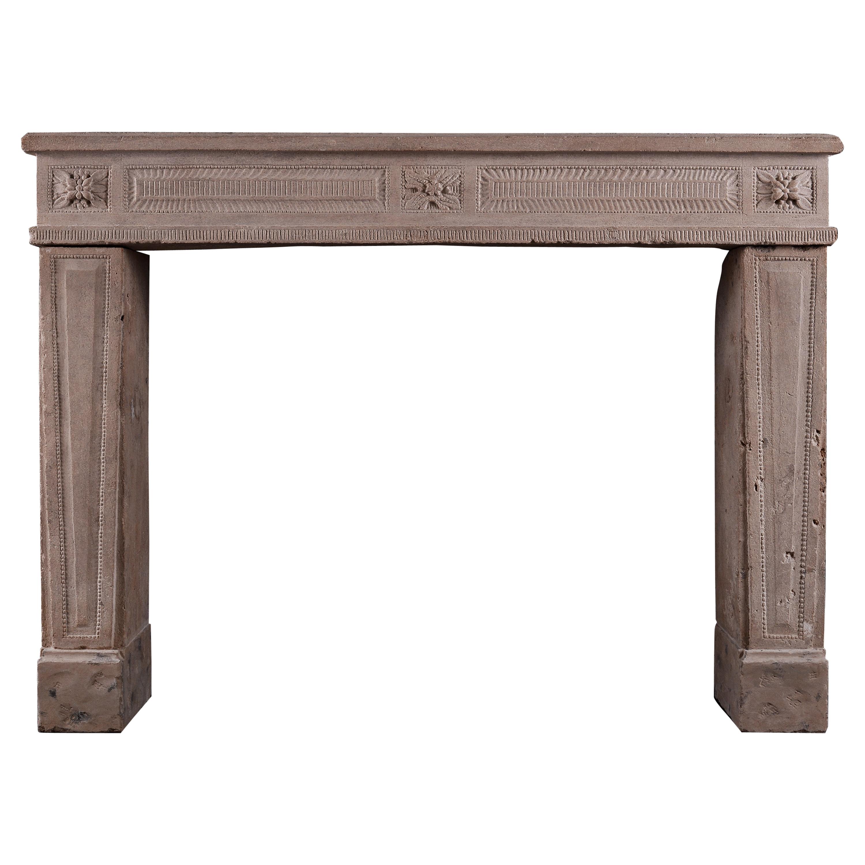 Good Quality French Limestone Louis XVI Fireplace For Sale